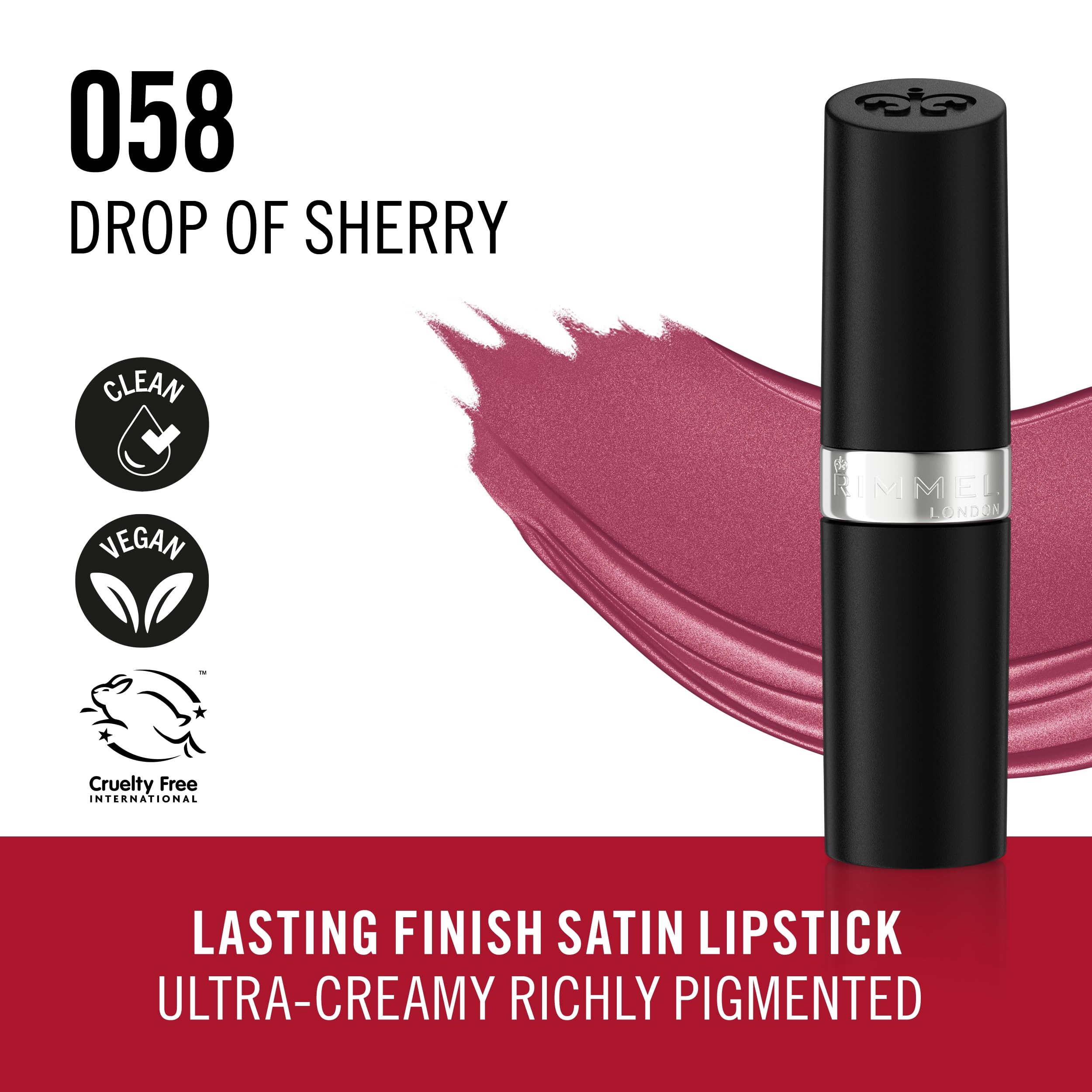 Rimmel Lasting Finish Lipstick 206 Pink-Key-Promise, Creamy Satin Finish, Long Lasting 8 HR Wear, Comfortable Formula, Rich Pigment Halalzen