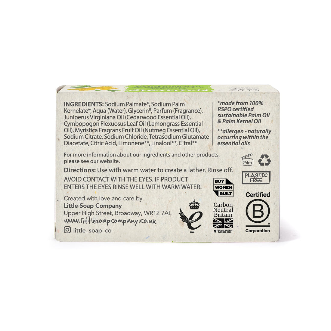 Little Soap Company Natural Range - Citrus & Lavender Soap Bar 100g | Vegan, Cruelty Free & Eco Friendly Body, Face & Hand Soap | Free from SLS & Parabens | Antibacterial with Cleansing Essential Oils Halalzen
