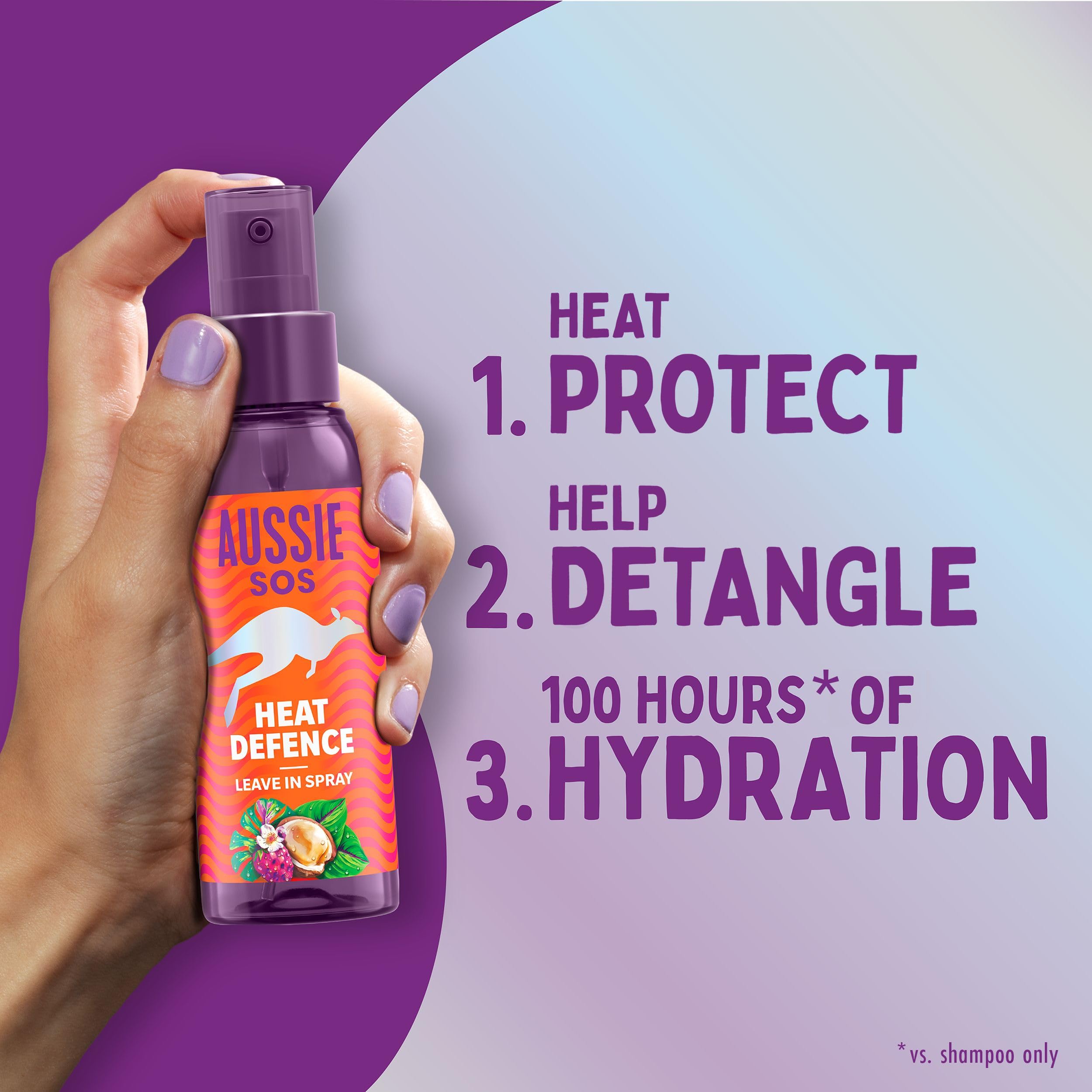 Aussie SOS Hair Rescue All In One Hair Oil 100ml to Detangle and Smoothen Hair While Helping Prevent Split Ends and Keeping Hair Hydrated For 100 Hours. Vegan Formula (Package may vary)