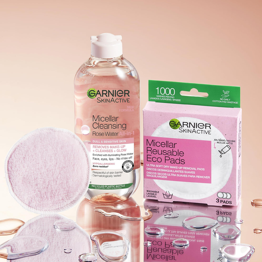 Garnier Micellar Rose Cleansing Water 700ml, Gentle face Cleanser & Makeup Remover, Hypoallergenic. Vegan Formula, Suitable For Dull And Sensitive Skin, Glow Boosting Formula, Dermatologically Tested Halalzen