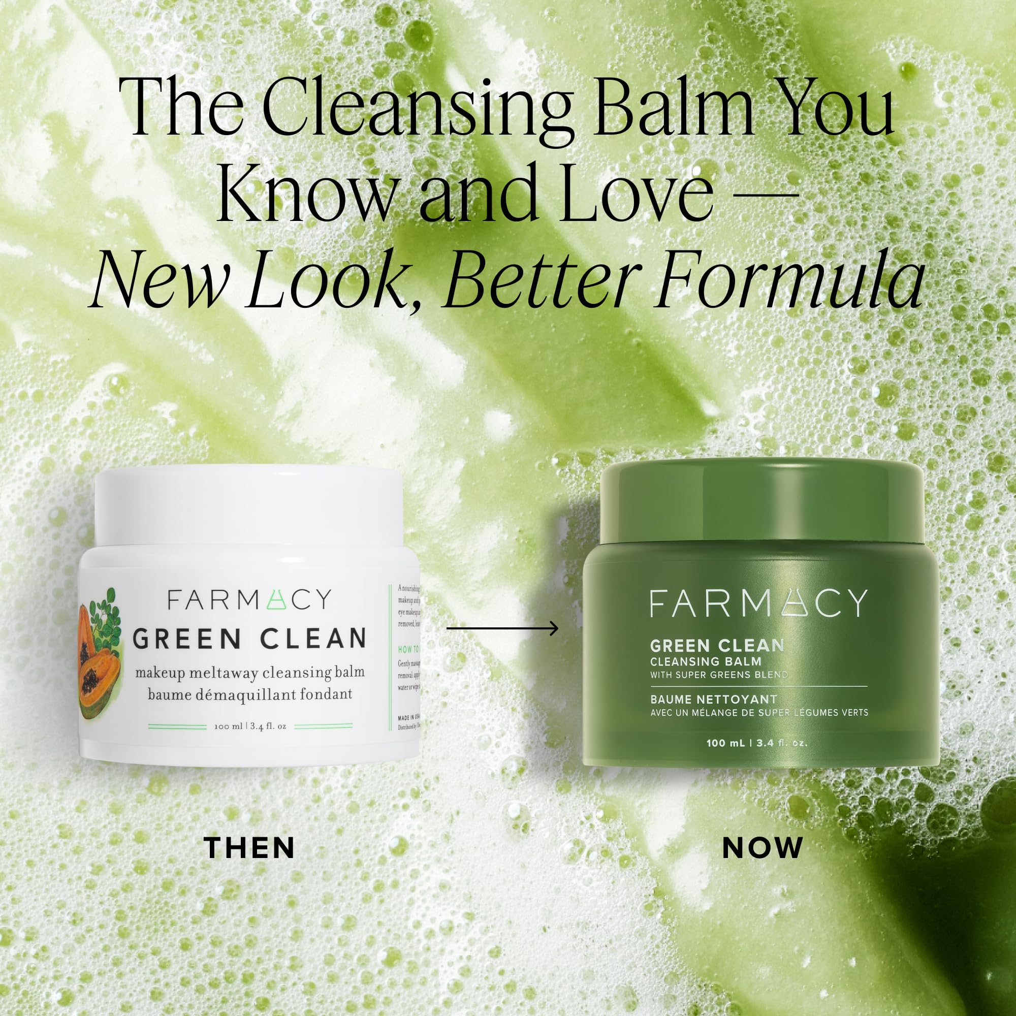 Farmacy Makeup Remover Cleansing Balm - Green Clean Waterproof Makeup Remover + Oil Based Cleanser - Gentle Exfoliating Double Cleanser - Melts From Balm to Milky Lather (30ml) Halalzen