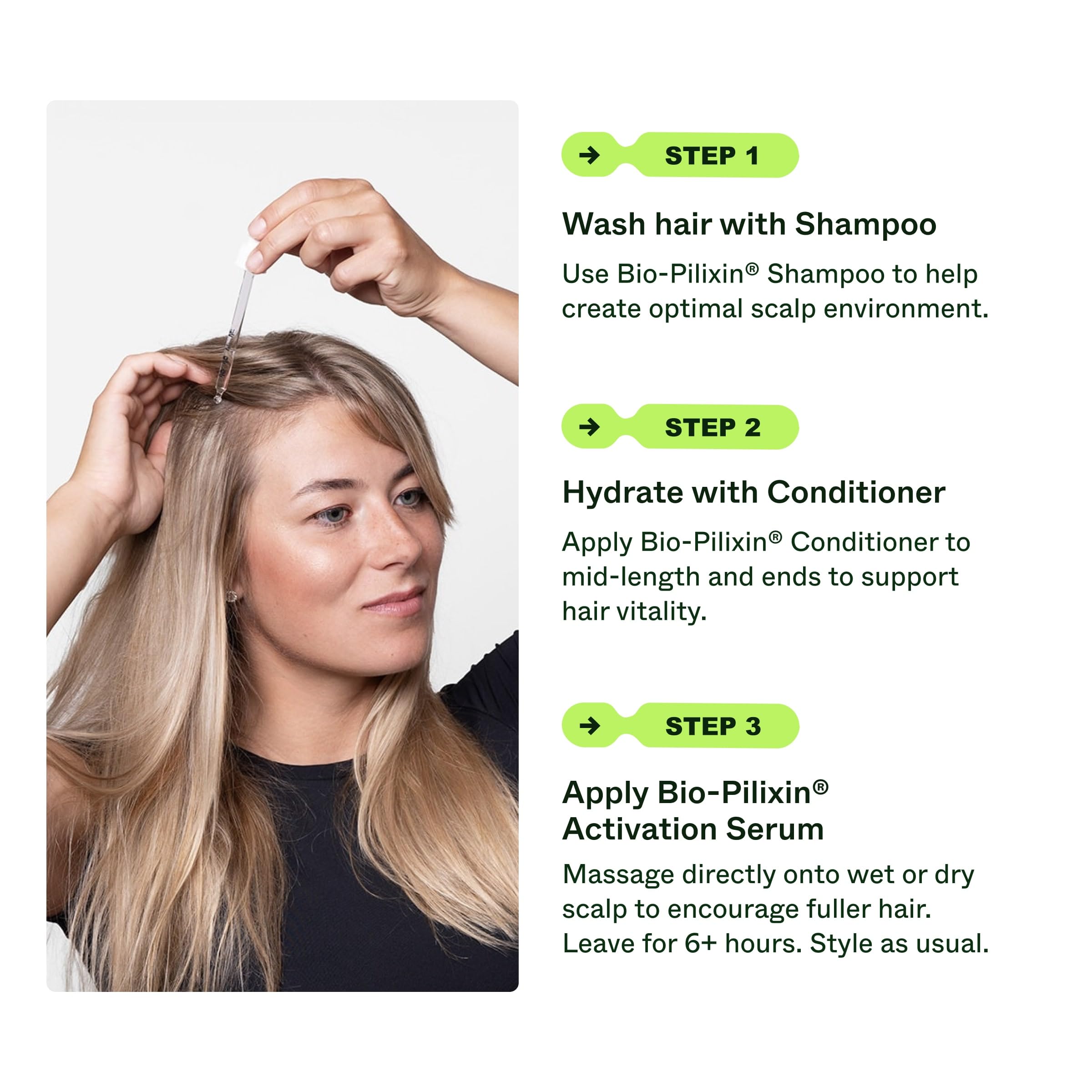 Scandinavian Biolabs Bio-Pilixin® Serum For Women | Helps Reduce Hair Loss Due to Breakage, Activates Hair Growth, Stem Cell Technology, Drug-Free, Clinically Tested, 100 mL / 3.4 Oz (1-Month)