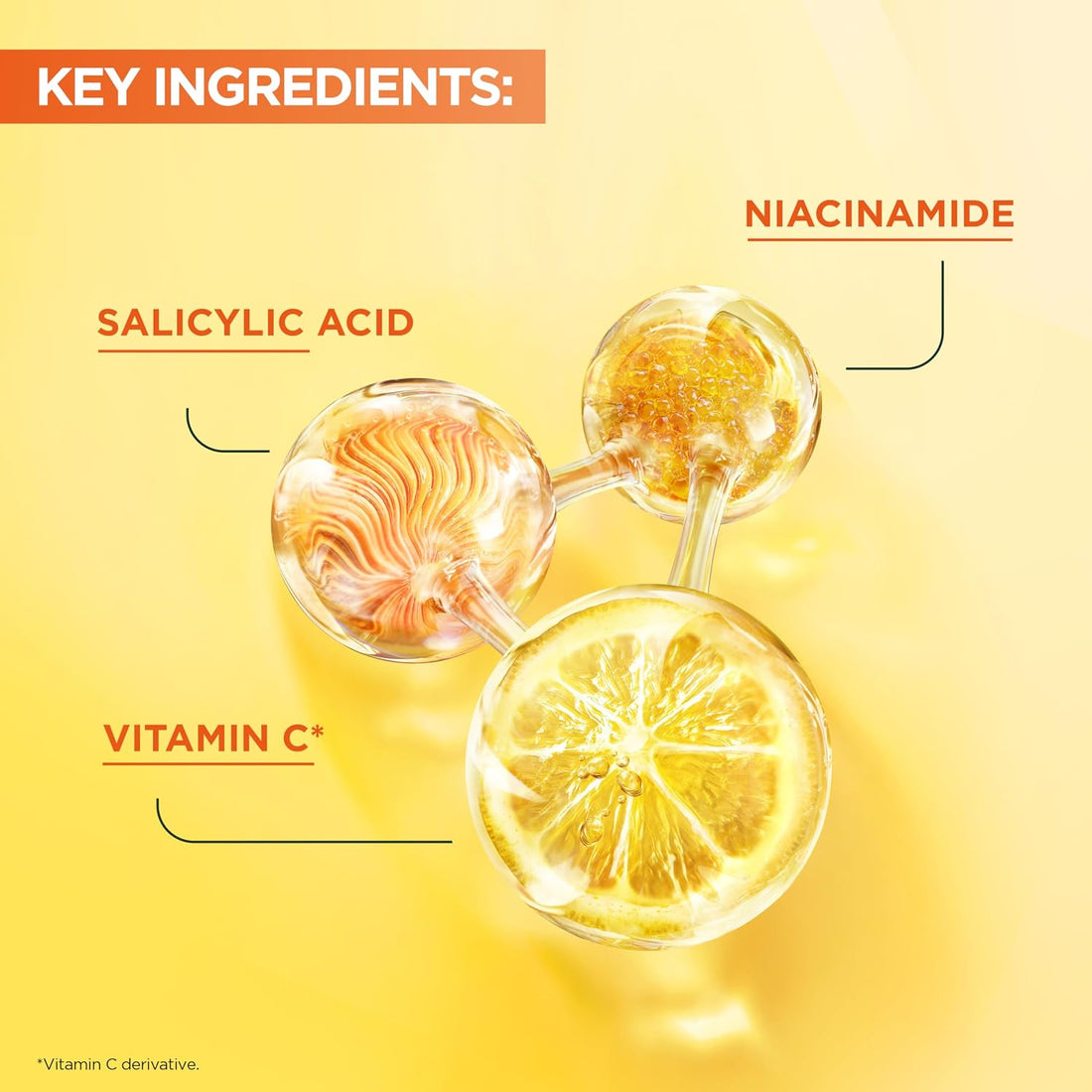 Garnier Vitamin C Brightening Liquid Care Toner with 10% Glycerin + Niacinamide + Vitamin C + Salicylic acid - Dermatologically tested, Vegan Formula, Cruelty-Free approved - 120ML