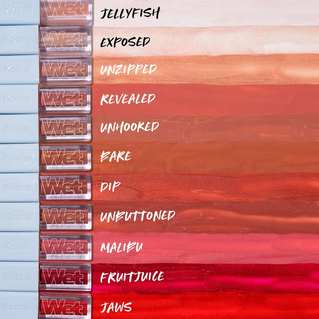 Kosas Wet Lip Oil Gloss - Hydrating Lip Plumping Treatment with Hyaluronic Acid & Peptides, Non-Sticky Finish (Malibu) Halalzen