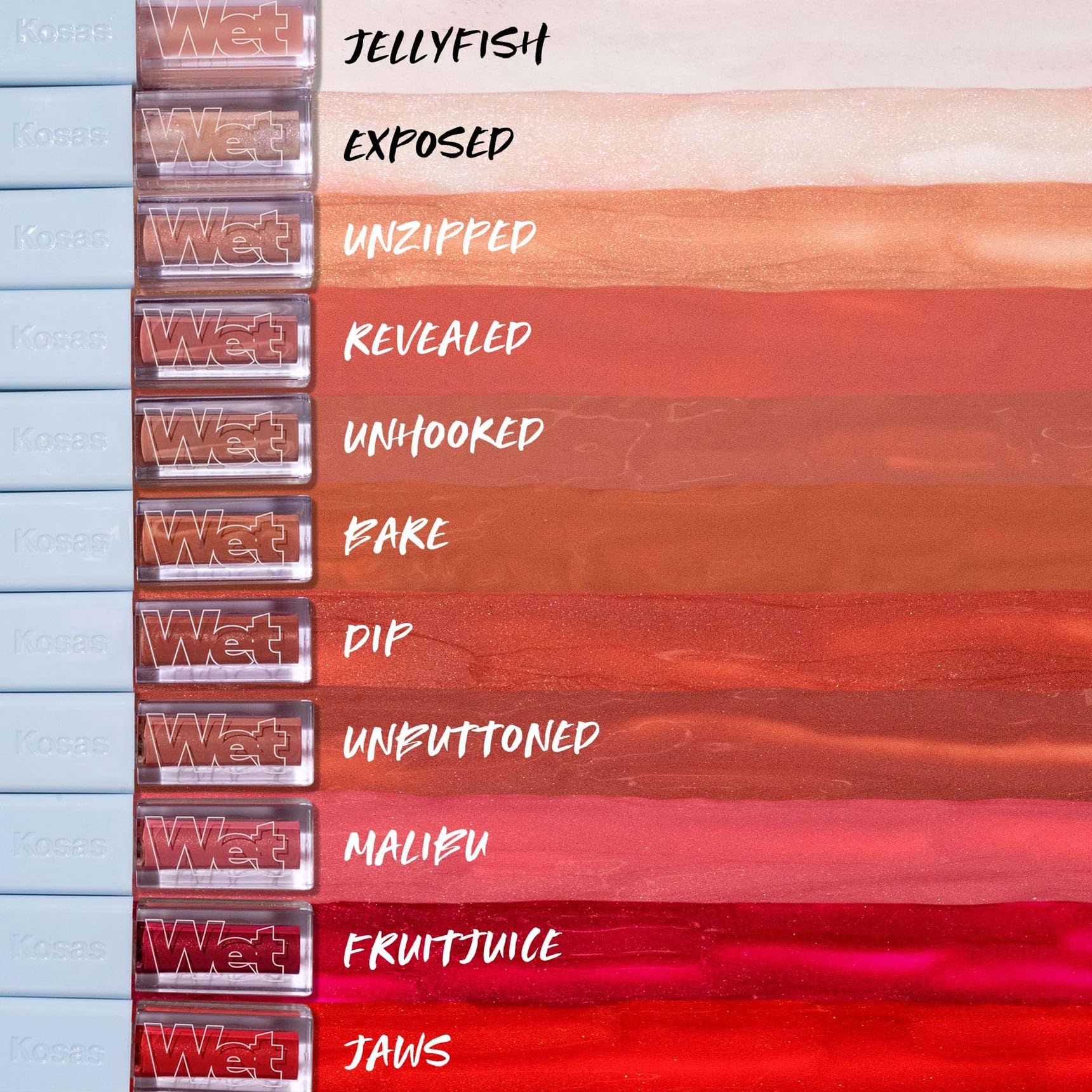 Kosas Wet Lip Oil Gloss - Hydrating Lip Plumping Treatment with Hyaluronic Acid & Peptides, Non-Sticky Finish (Malibu) Halalzen