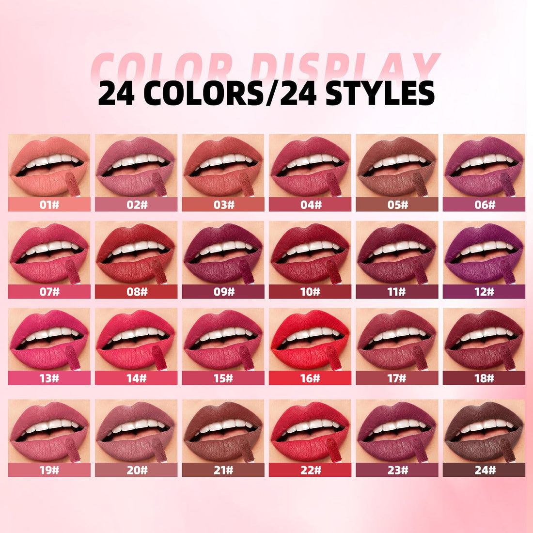 12 Colors Matte Liquid Lipstick Set Velvety Lip Gloss Lip Kit Waterproof Long Lasting Wear Nude Lip Gloss Beauty Cosmetics Gift Box Set (Set A, Set A) Halalzen