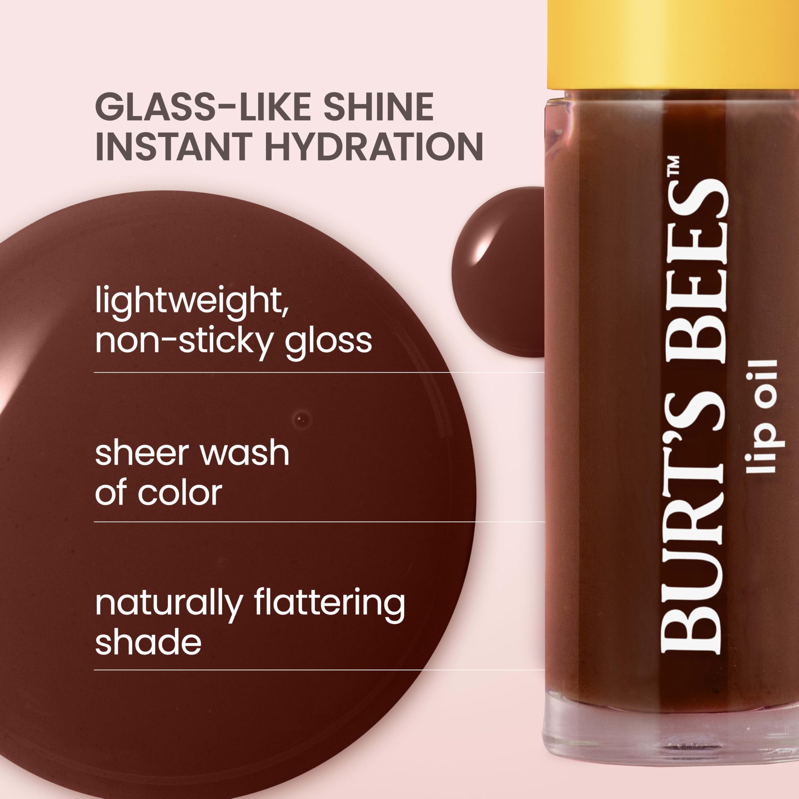 Burt's Bees Lip Oil Clear Day, Instant Hydration, Nourishes and Softens Lips, Tint Free, High Shine Finish, Responsibly Sourced Jojoba Oil, Non Sticky, Wand Applicator, 0.15 Ounce Halalzen