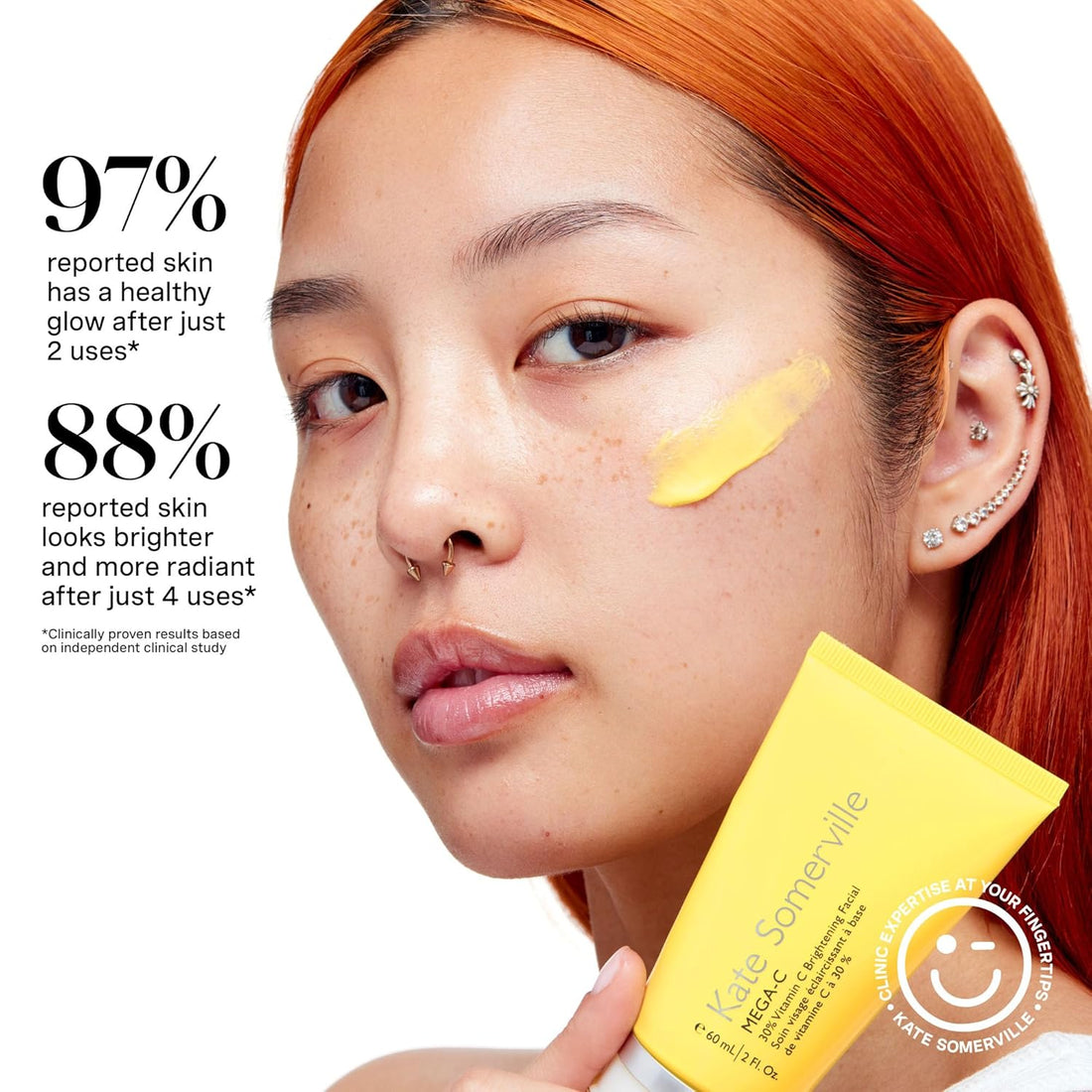 Kate Somerville Mega-C 30% Vitamin C Brightening Facial Mask – Clinic-Grade Treatment to Brighten, Even Skin Tone & Firm, 2 Fl Oz Halalzen