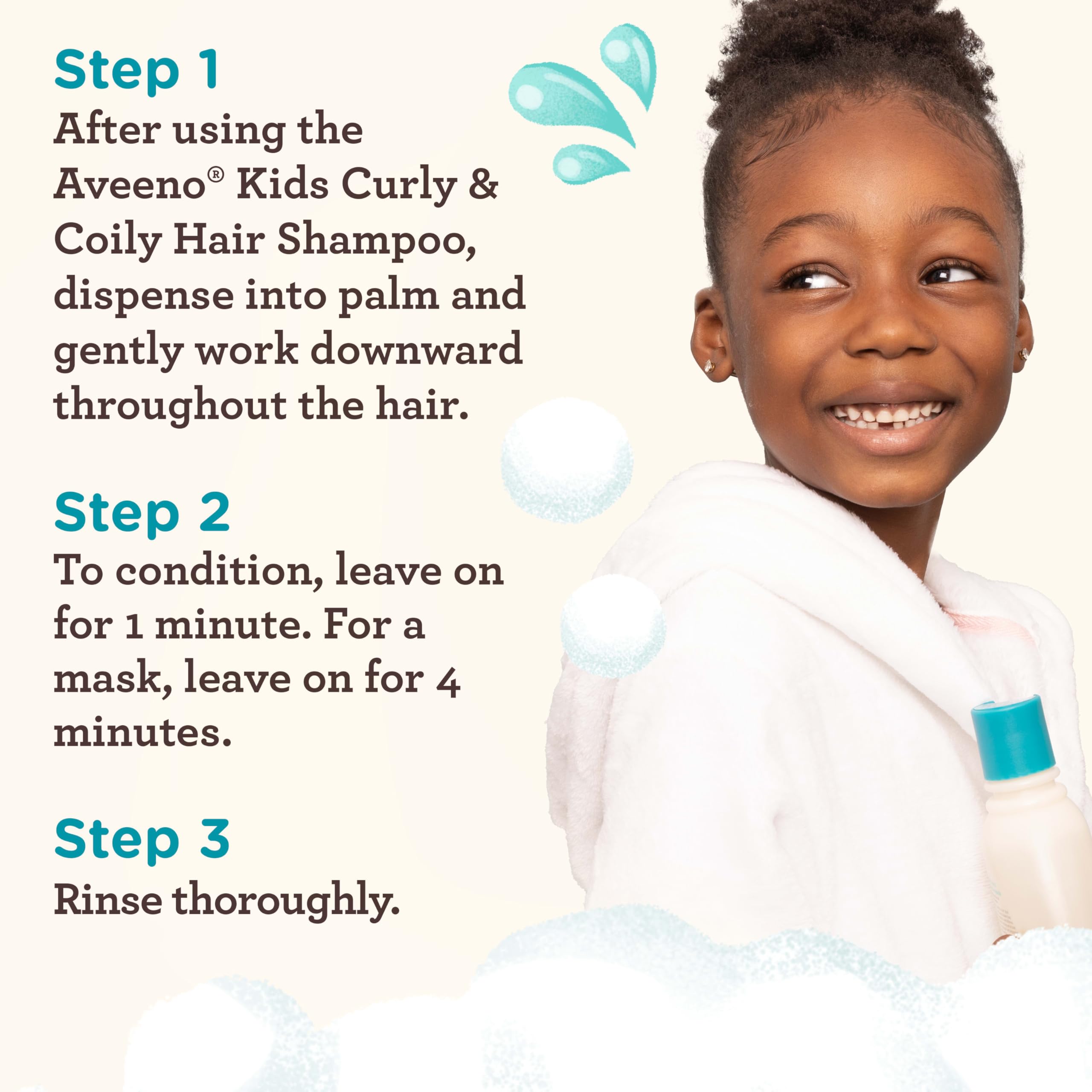 Aveeno Kids Coily Hair Conditioner with Oat Extract & Coconut Oil, Coily Hair Conditioner for Toddlers Detangles & Moisturizes Coils for Healthy-Looking Hair, Hypoallergenic, 12 fl. oz Halalzen