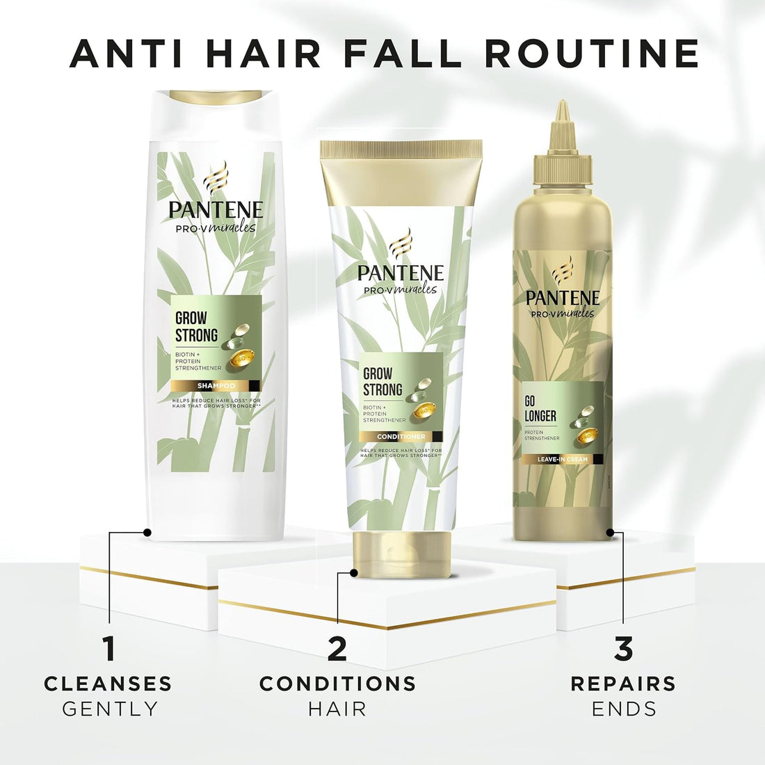 Pantene Grow Strong Hair Fortifier 300ml Hair Treatment with Biotin & Protein Strengthener. Helps to Strengthen the Roots for Improved Hair Growth, Strength and Thickness. For Dry Damaged Hair