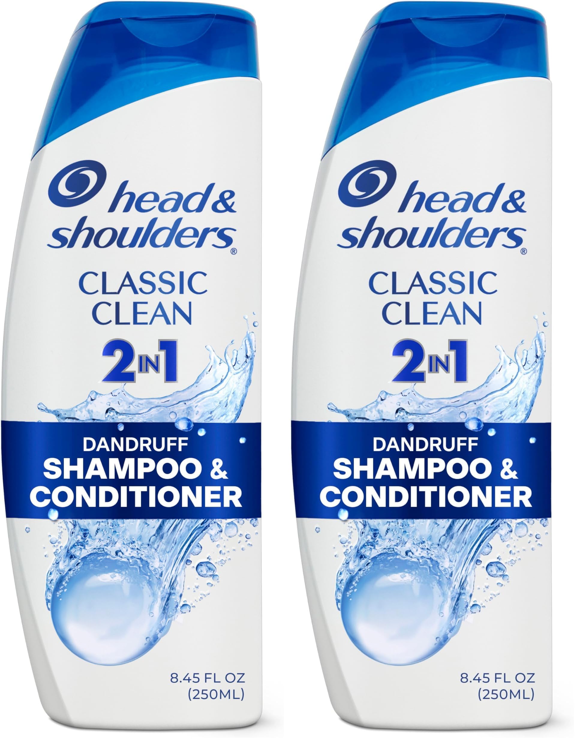 Head & Shoulders Anti-Dandruff Shampoo and Conditioner, Classic Clean 2-in-1, 1% Pyrithione Zinc, Flake Control, Deep Clean, Scalp Care, Fresh Scent, 8.45 fl oz Halalzen