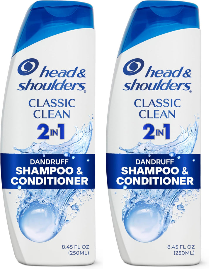 Head & Shoulders Anti-Dandruff Shampoo and Conditioner, Classic Clean 2-in-1, 1% Pyrithione Zinc, Flake Control, Deep Clean, Scalp Care, Fresh Scent, 8.45 fl oz Halalzen