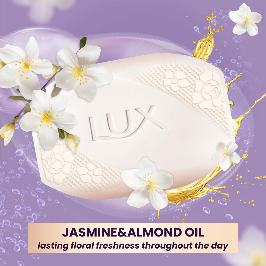 LUX Velvet Touch Soap Bar, Jasmine & Almond Oil, For Smooth Fragrant Skin, 80g (12 Pack) Halalzen