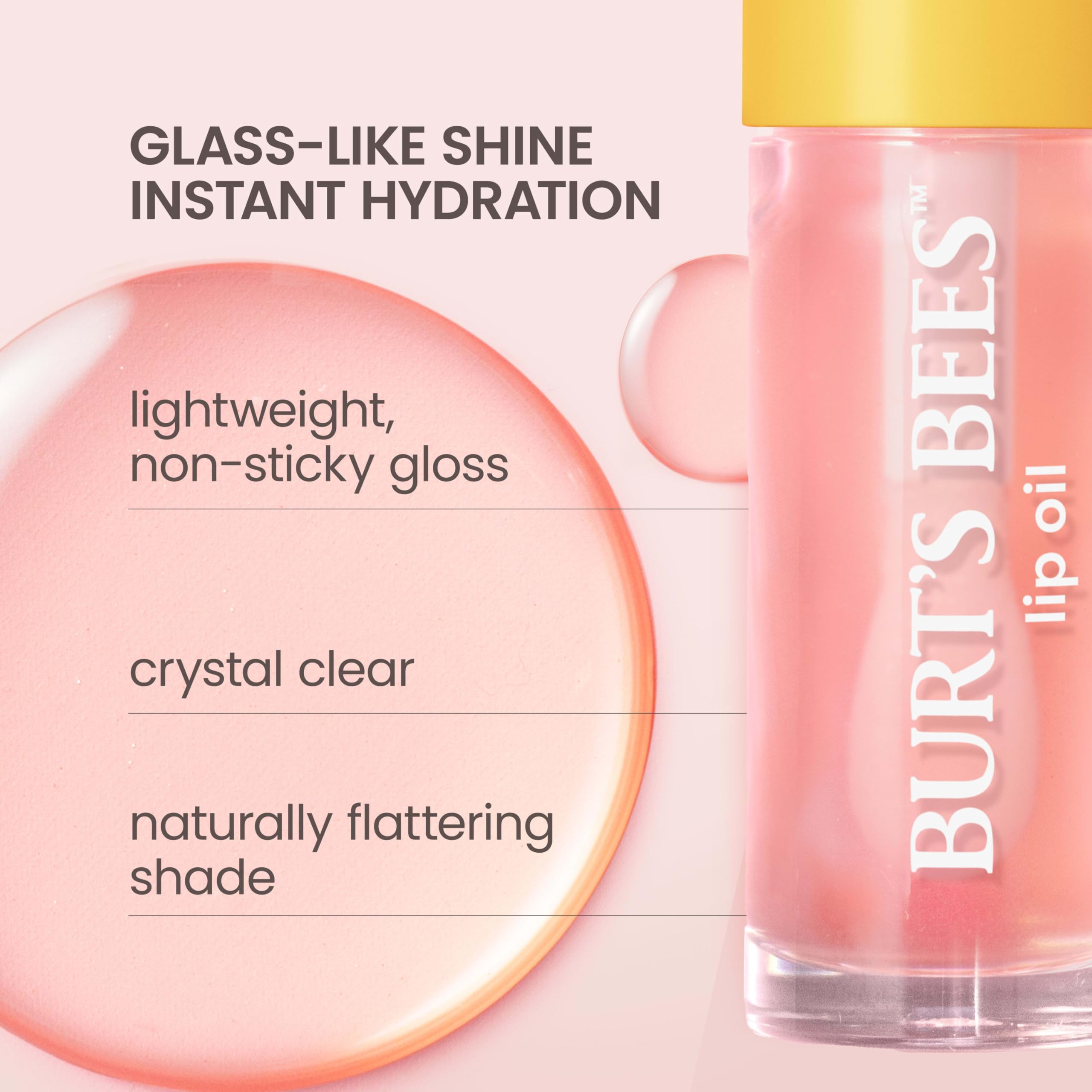 Burt's Bees Lip Oil Clear Day, Instant Hydration, Nourishes and Softens Lips, Tint Free, High Shine Finish, Responsibly Sourced Jojoba Oil, Non Sticky, Wand Applicator, 0.15 Ounce Halalzen