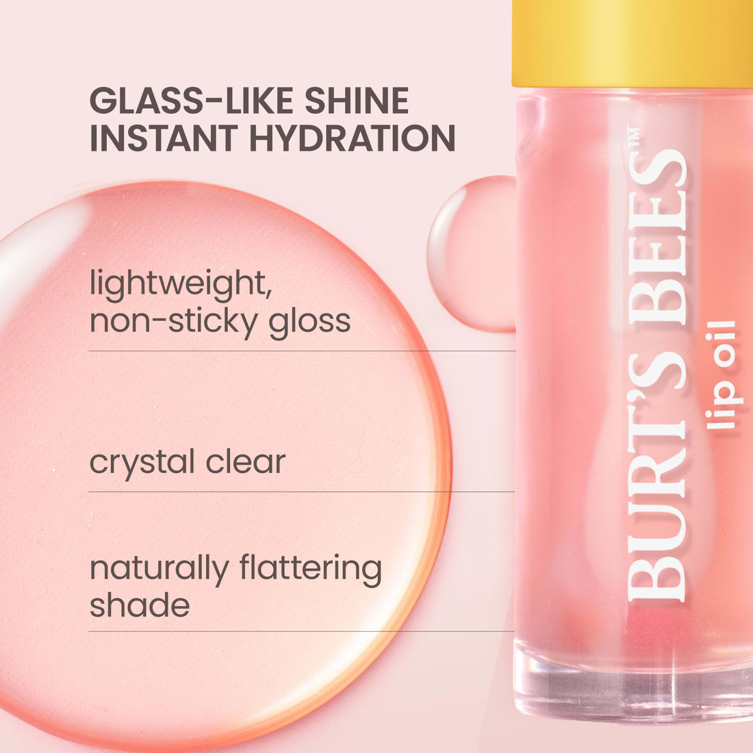 Burt's Bees Lip Oil Clear Day, Instant Hydration, Nourishes and Softens Lips, Tint Free, High Shine Finish, Responsibly Sourced Jojoba Oil, Non Sticky, Wand Applicator, 0.15 Ounce Halalzen