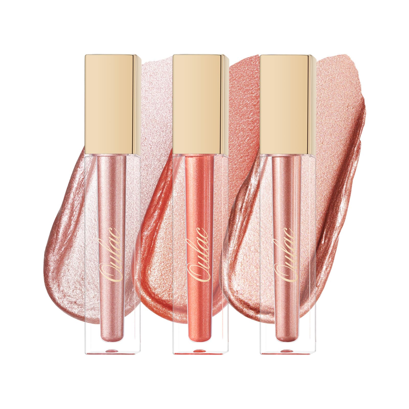 Oulac Metallic Diamond Shine Liquid Lip Gloss - Glitter Glossy for Lip & Eye, Long Lasting 24H + & Waterproof, Lightweight Lip Stain, 3D Metallic Finish, No Transfer, Vegan, 4.5ml,MD05 Loose Control Halalzen