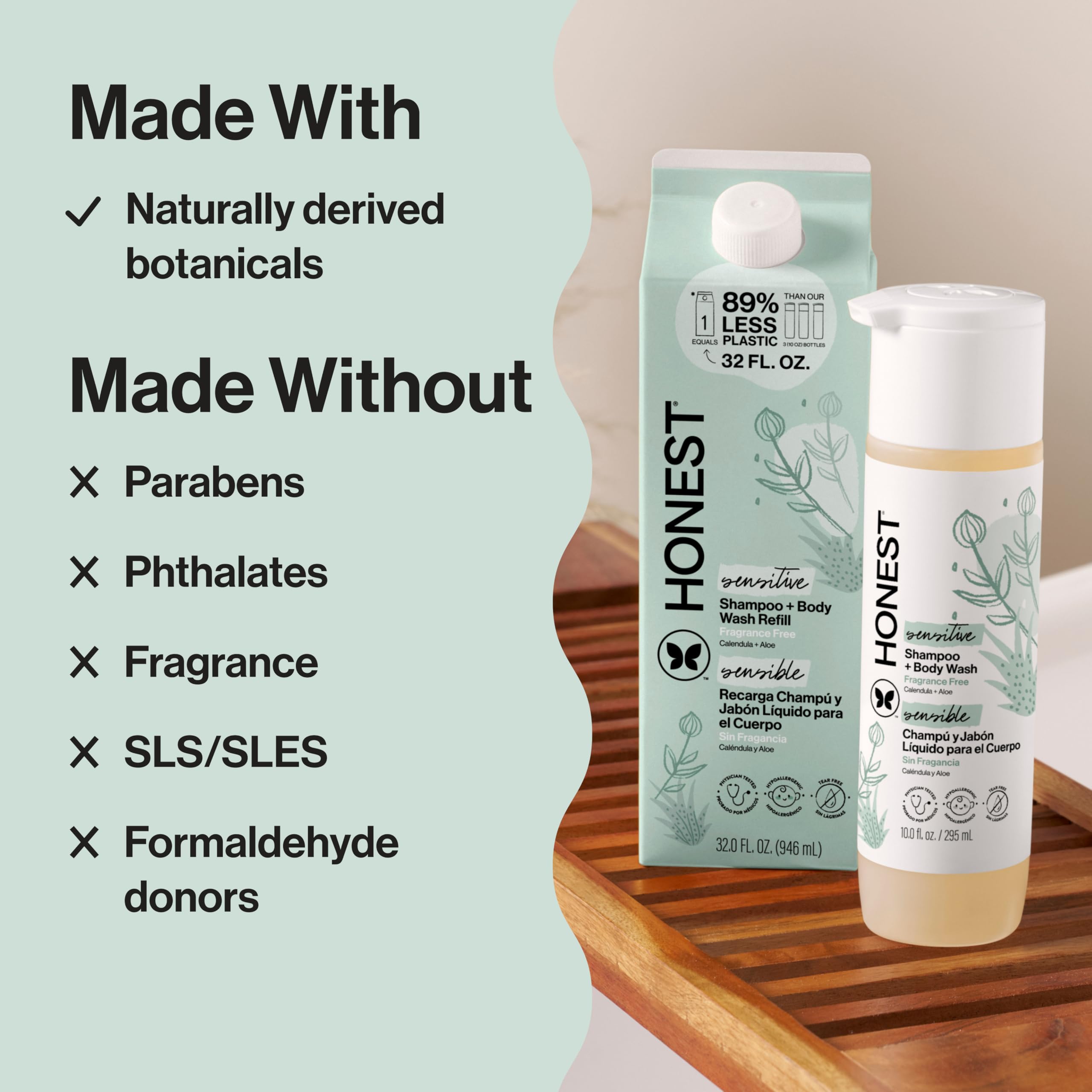 The Honest Company 2-in-1 Cleansing Shampoo Body Wash Gentle for Baby, Naturally Derived, Tear-free, Hypoallergenic, Lavender Calm, 18 fl oz Halalzen