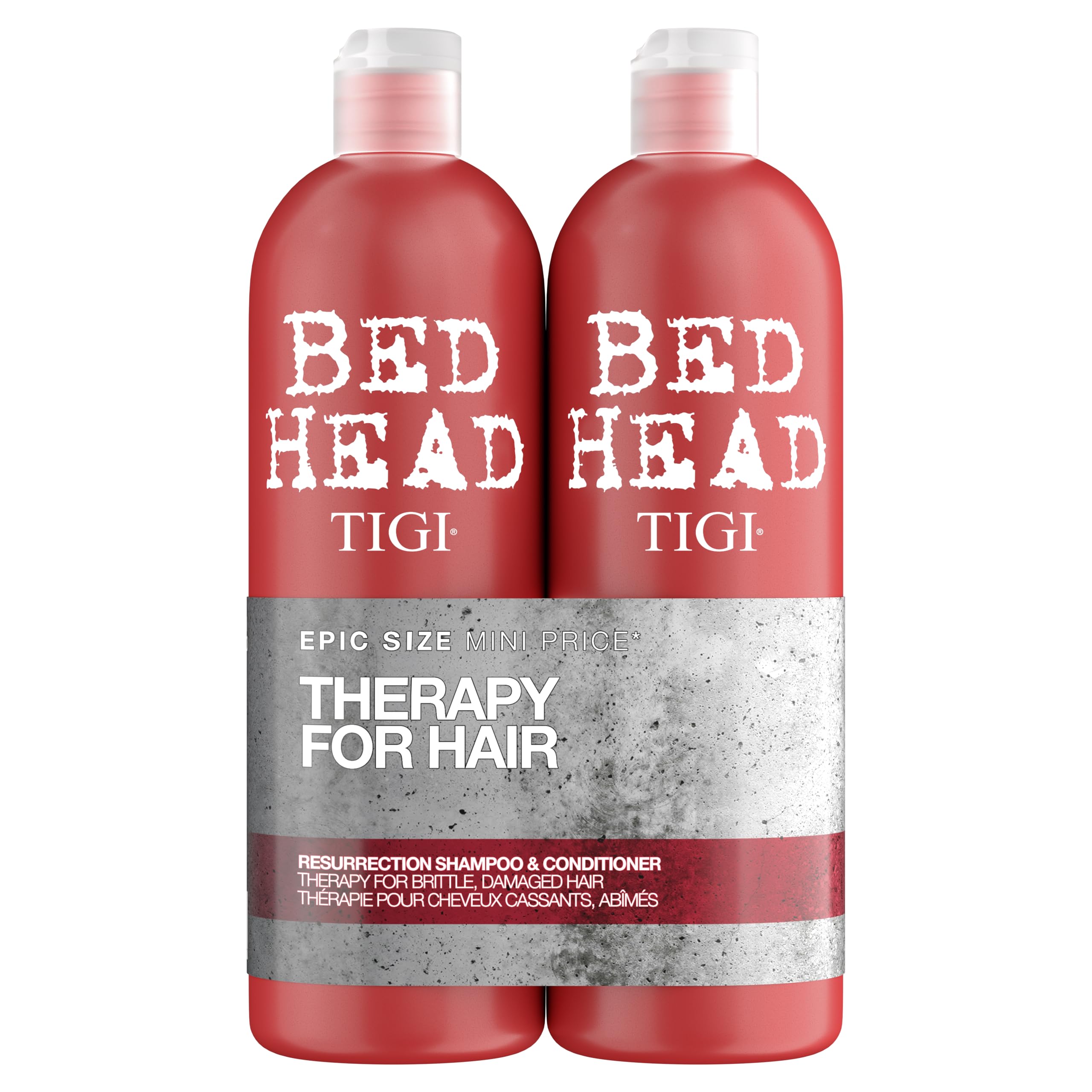 Bed Head by TIGI Resurrection Shampoo & Conditioner Set, 2x 750ml, For Dry Damaged Hair, Deep Moisture Repair with Colour Protect for Strength & Shine Halalzen