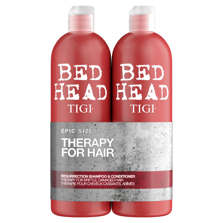 Bed Head by TIGI Resurrection Shampoo & Conditioner Set, 2x 750ml, For Dry Damaged Hair, Deep Moisture Repair with Colour Protect for Strength & Shine