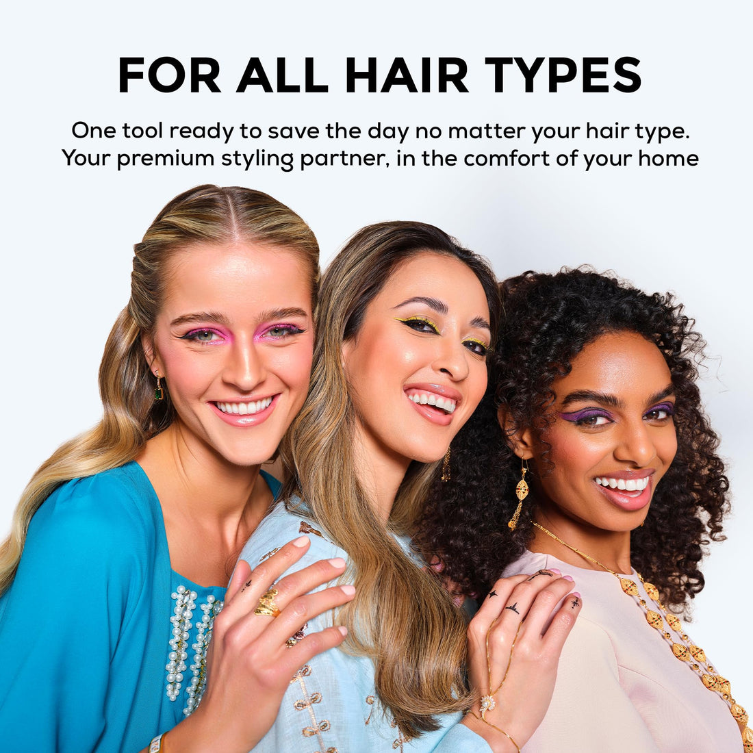Clara 6-in-1 Gold Multi Styler with Auto-Wrap Curlers, Hair Dryer, & Brush (Round & Oval) for All Hair Types – 1500W Ionic Styling Tool for Frizz-Free Waves & Salon Blowouts Halalzen