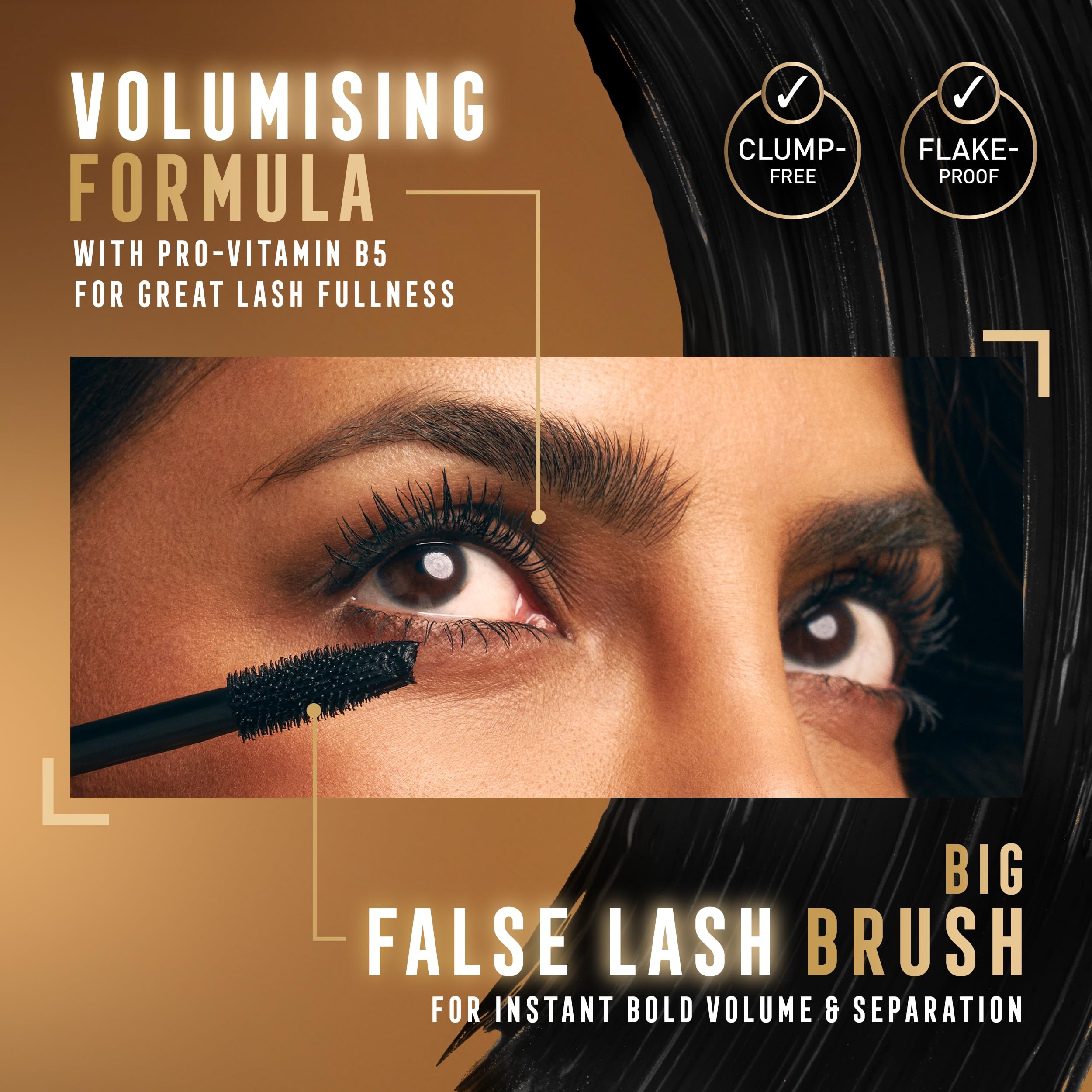 MAX FACTOR - False Lash Effect Mascara - Volumising Formula, Pro-Vitamin B5, Clump-Free, Flake-Free, Smudge-Proof - 01 Black - 13.1ml Halalzen