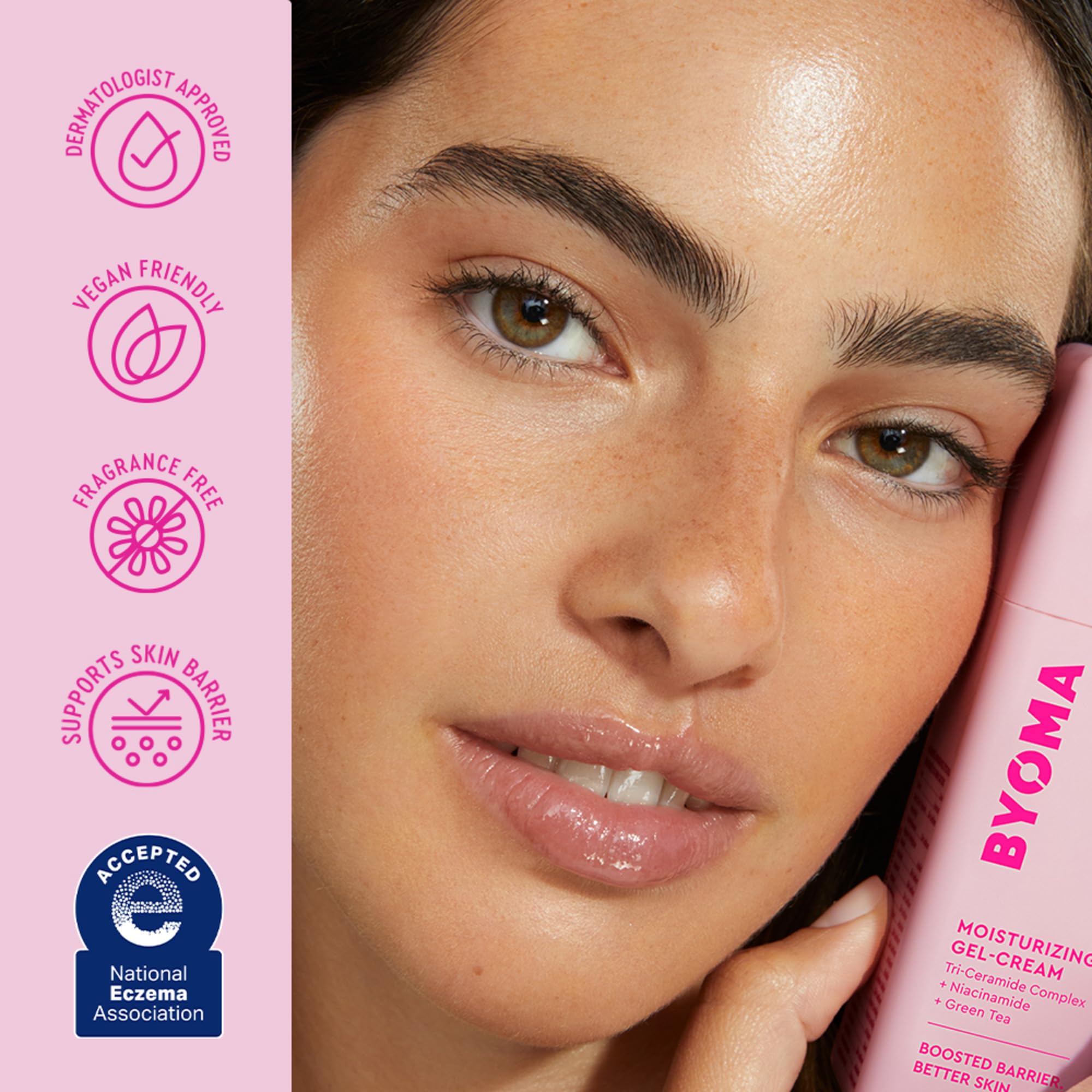 BYOMA Moisturising Gel Cream (50ml) Lightweight Oil Free Daily Moisturiser with Barrier Repair, Niacinamide and Green Tea, for All Skin Types - Alcohol Free, Vegan