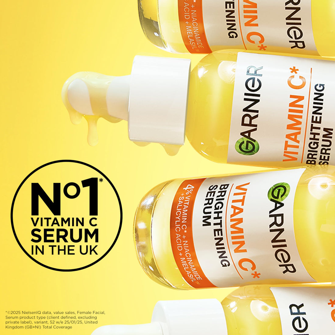 Garnier Vitamin C Serum for Face, Brightening Serum with 4% Vitamin C + Niacinamide + Salicylic Acid, Dark Spot Reducer and Evens Skin Tone, Suitable for Sensitive Skin, 30ml