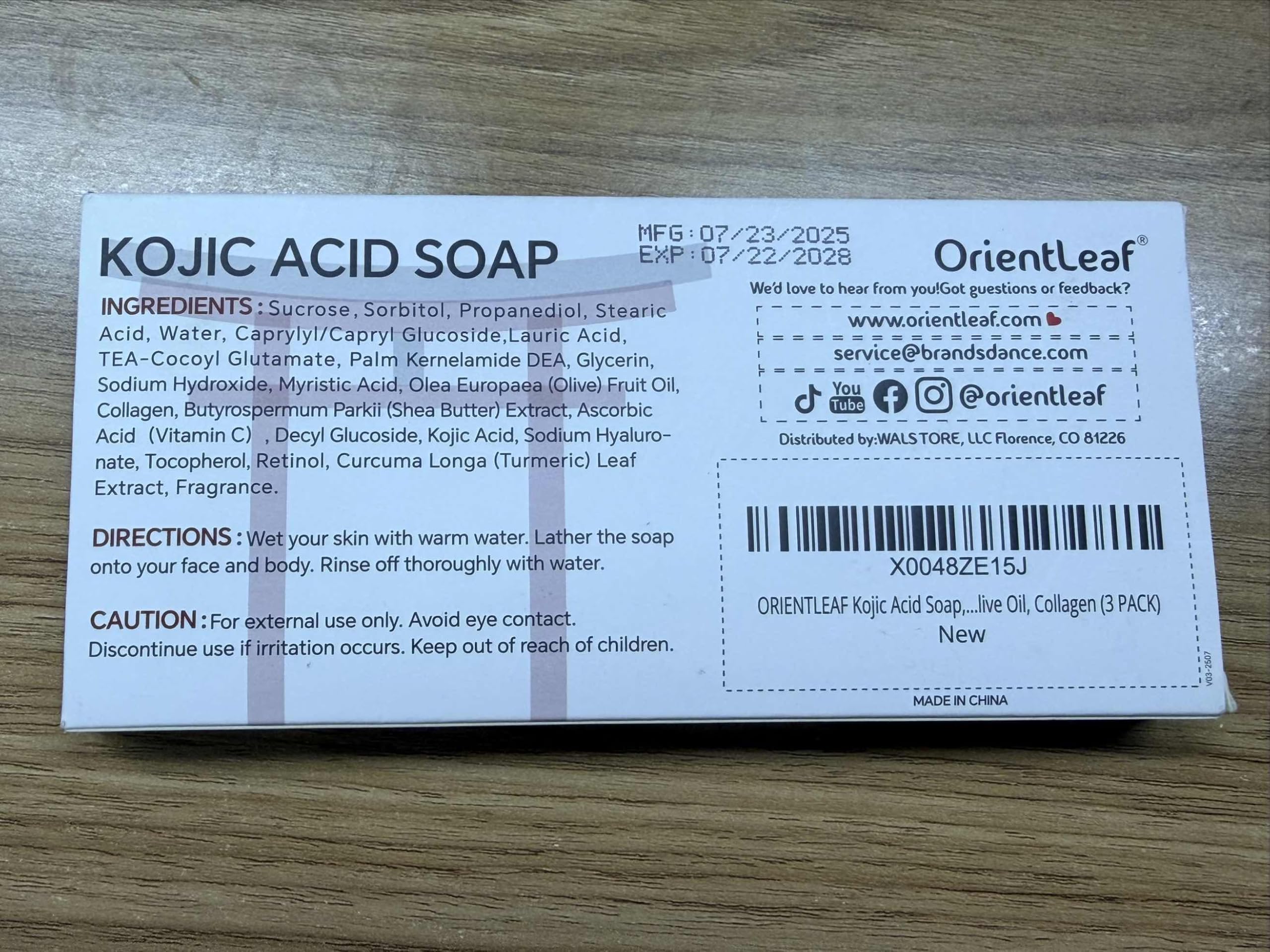 ORIENTLEAF Kojic Acid Soap, Turmeric Soap Bar for Dark Spots, Fresh Citrus Scent, Gentle for Face and Body with Vitamin C, Shea Butter, Retinol, Olive Oil, Collagen (3 PACK) Halalzen
