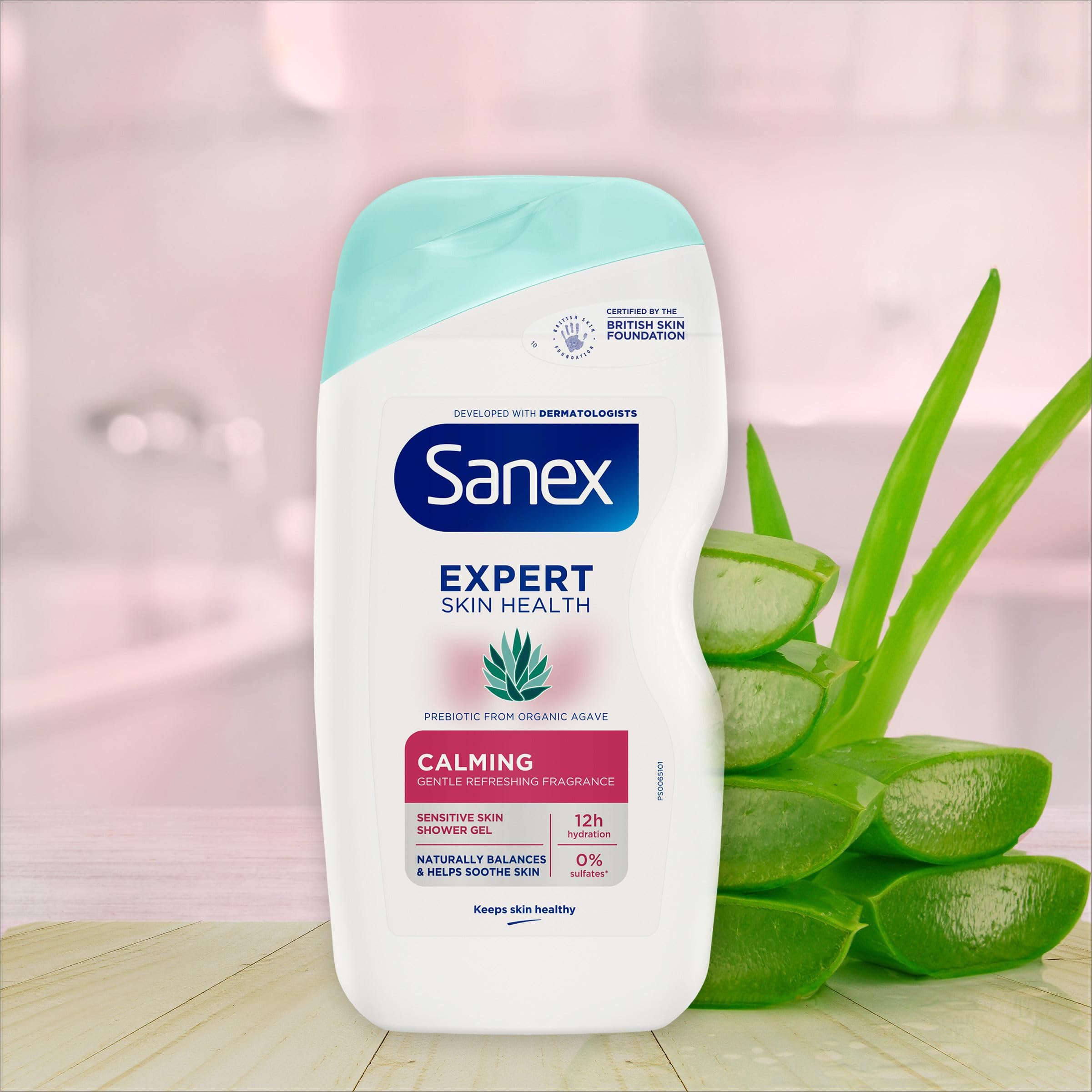 Sanex Body Wash - Expert Skin Health - Hypoallergenic Shower Gel - Dermatologist Tested Gentle For Very Sensitive Skin - Multipack - 6 Pack - 450ml Bottles
