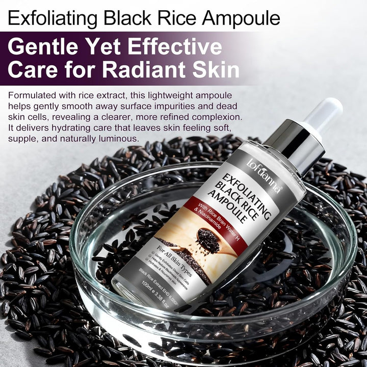 Peel Shot Glow Rice Peeling Ampoule,Gentle Exfoliating Face Serum,Black Rice Peel Ampoule for Face & Body, Shrink Pores & Deeply Hydrating For All Skin Types Halalzen