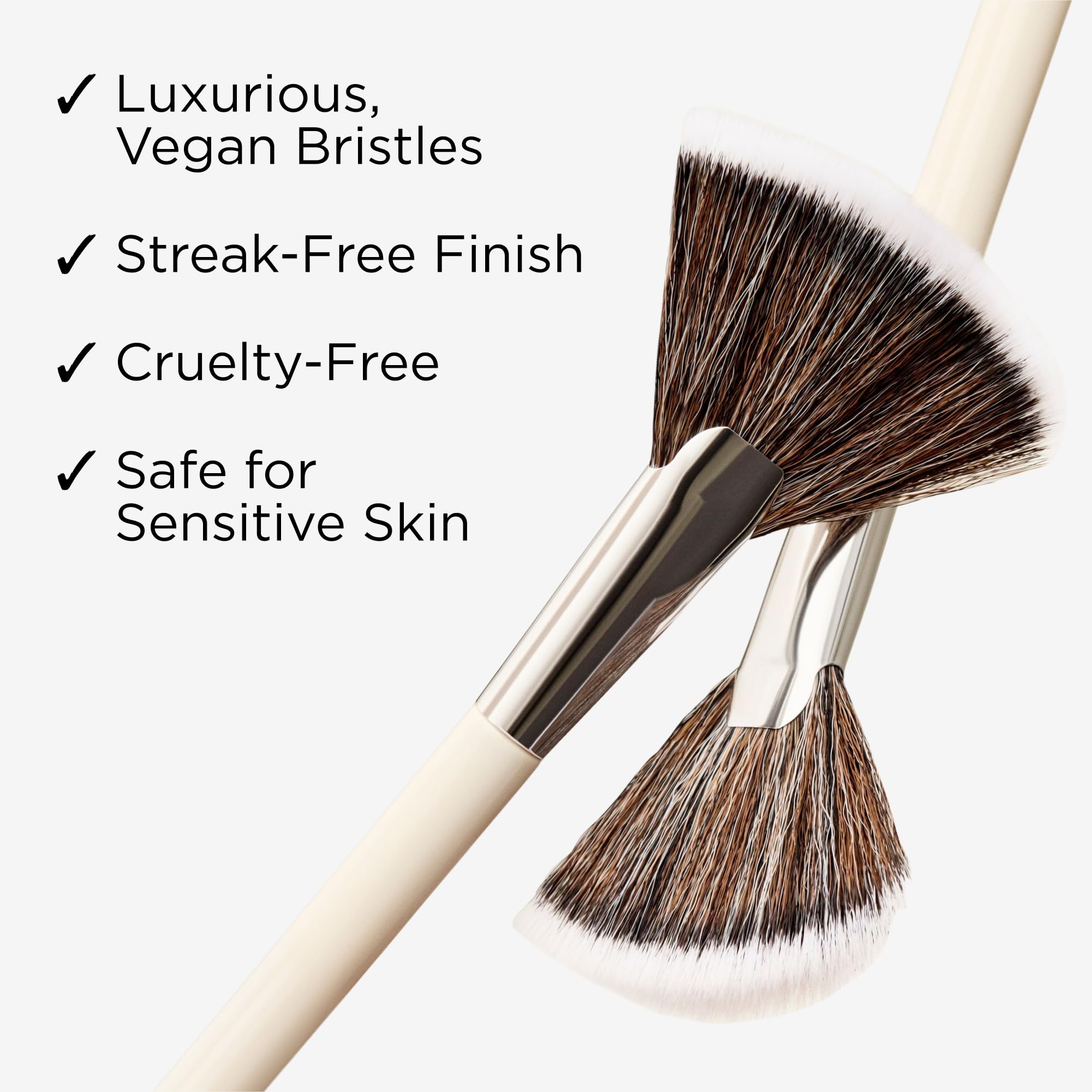 Haleys Beauty Kabuki Foundation Brush For Applying Powder, Foundation, Bronzer, Blush, and Mineral Make up, Soft Bristles, Seamless Blending, Makeup Brushes Essential, Vegan & Cruelty Free
