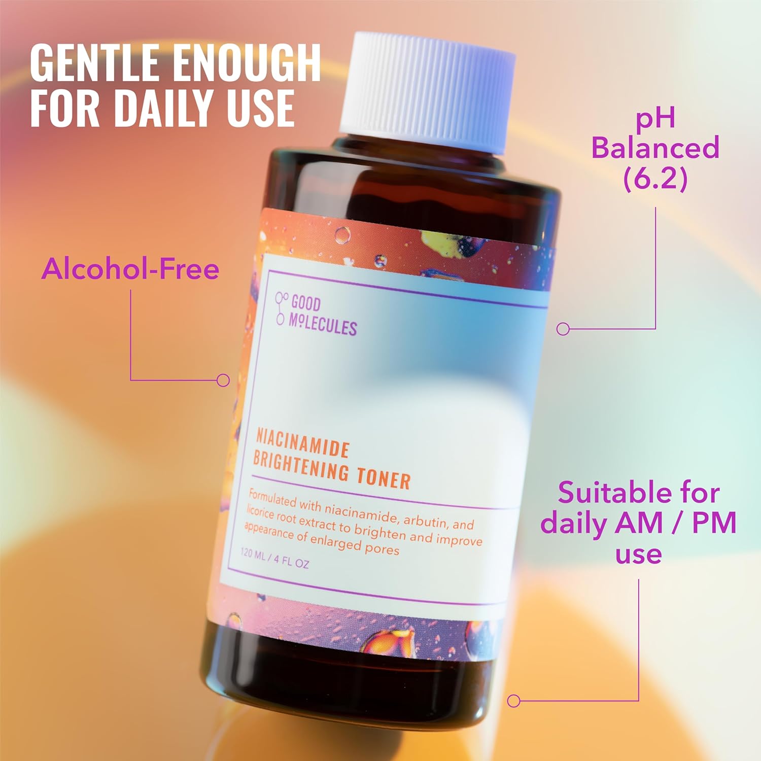 Good Molecules Niacinamide Brightening Toner Facial Toner with Niacinamide, Vitamin C and Arbutin for Even Tone, Enlarged Pores Skincare for Face