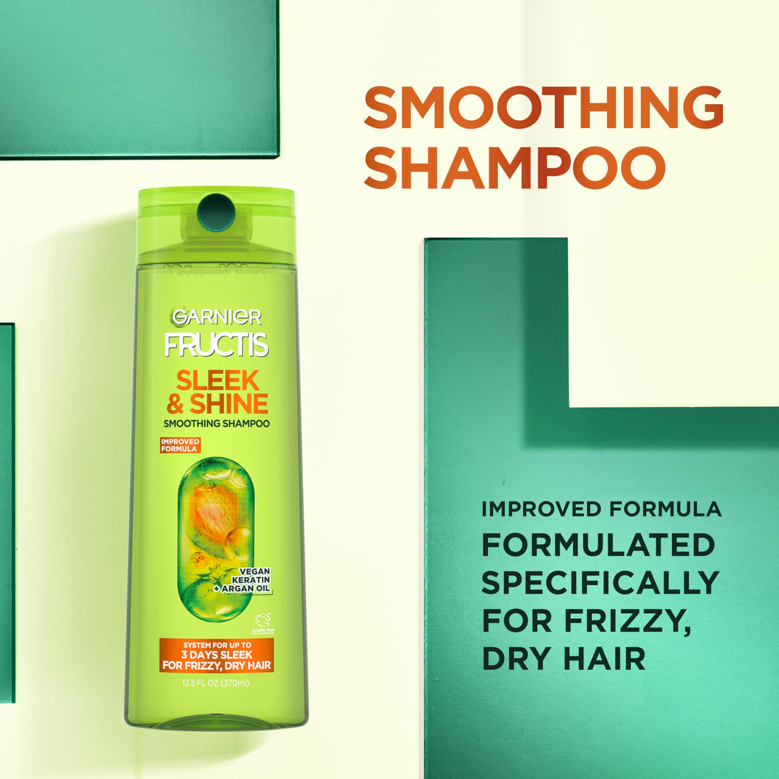 Garnier Fructis Sleek & Shine Moroccan Sleek Smoothing Oil for Frizzy, Dry Hair, Argan Oil, 3.75 Fl Oz, 2 Count (Packaging May Vary) Halalzen