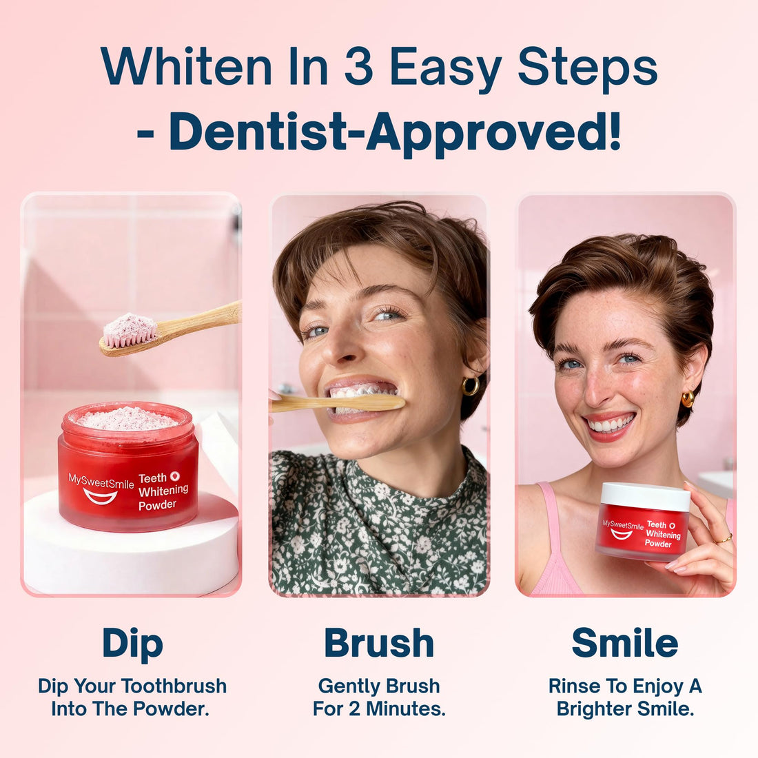 MySweetSmile Teeth Whitening Powder – 6 Month Supply – Removes Years of Coffee, Tea, Smoking & Ageing Stains – Dentist-Approved & Enamel-Safe – IndyBest Award-Winning Whitener – Fresh Mint Flavour