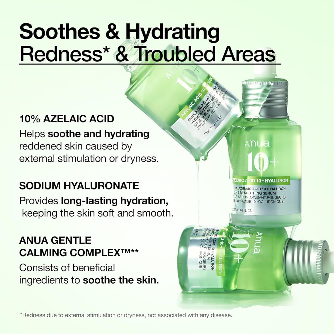 Anua Azelaic Acid 10 Hyaluron Redness Soothing Serum, Facial Serum for Blemish-Prone & Oily-Prone Skin, Lightweight & Hydrating Blemish Care, Hyaluronic Acid, Korean Skincare, 1.01 fl oz. Halalzen
