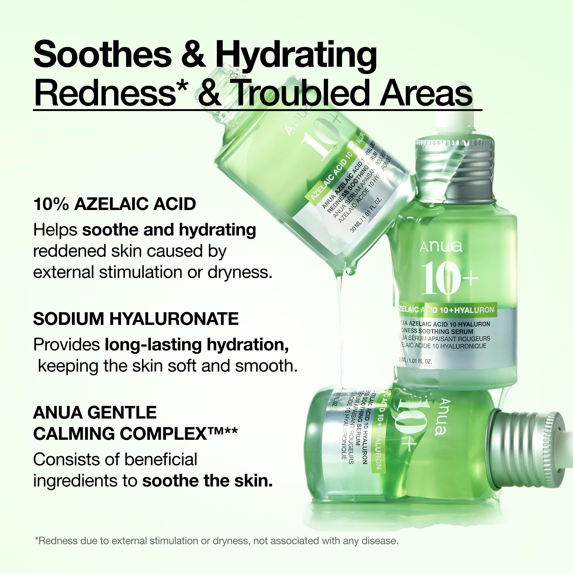 Anua Azelaic Acid 10 Hyaluron Redness Soothing Serum, Facial Serum for Blemish-Prone & Oily-Prone Skin, Lightweight & Hydrating Blemish Care, Hyaluronic Acid, Korean Skincare, 30ml Halalzen