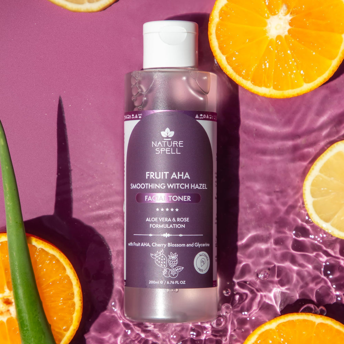 Nature Spell Rose Water Facial Toner, Hydrates & Restores Skin pH Balance, Suitable for All Skin Types, Vegan, 200ml