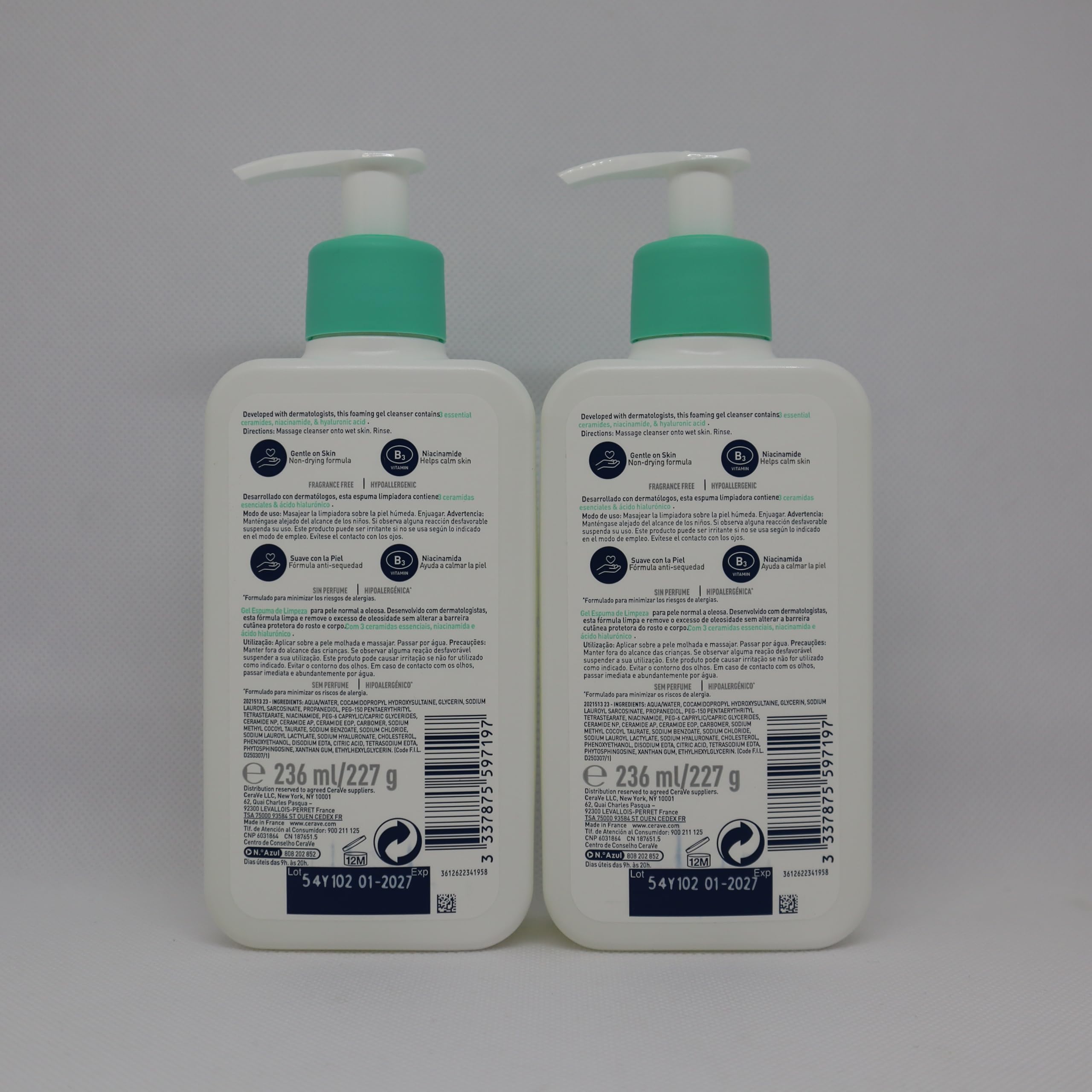 CeraVe Foaming Cleanser for Normal to Oily Skin with Niacinamide and 3 Essential Ceramides