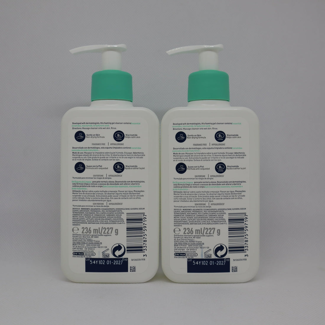 CeraVe Foaming Cleanser for Normal to Oily Skin with Niacinamide and 3 Essential Ceramides