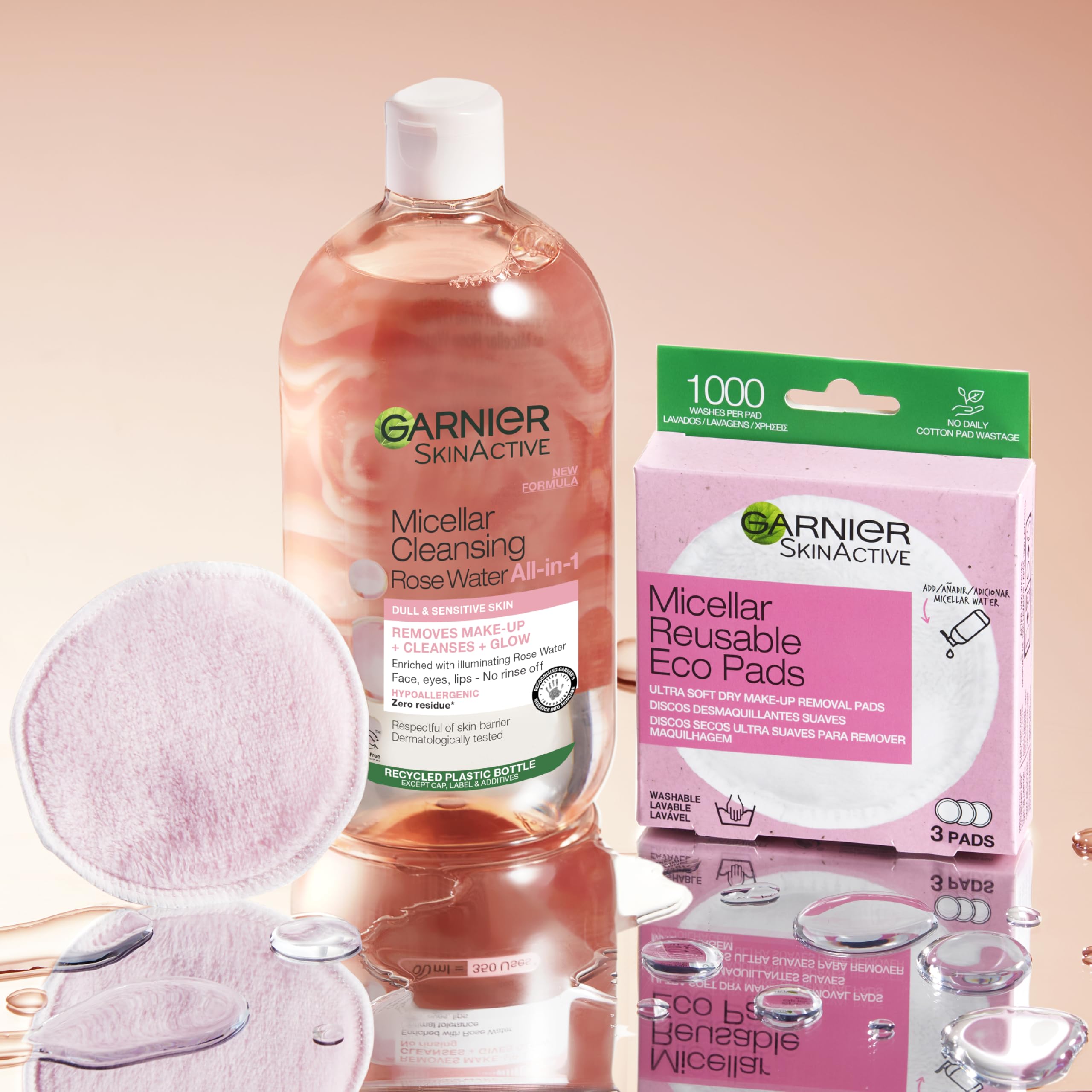 Garnier Micellar Rose Cleansing Water 700ml, Gentle face Cleanser & Makeup Remover, Hypoallergenic. Vegan Formula, Suitable For Dull And Sensitive Skin, Glow Boosting Formula, Dermatologically Tested Halalzen