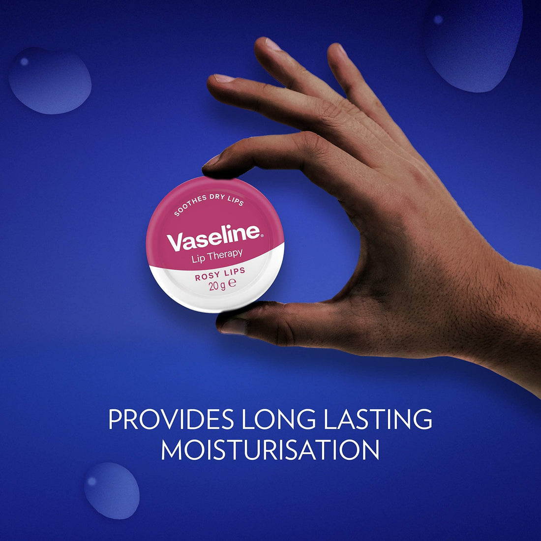 Vaseline Lip Therapy Rosy Lips Lip Balm Tin made with 3x purified petroleum jelly for dry lips 20 g