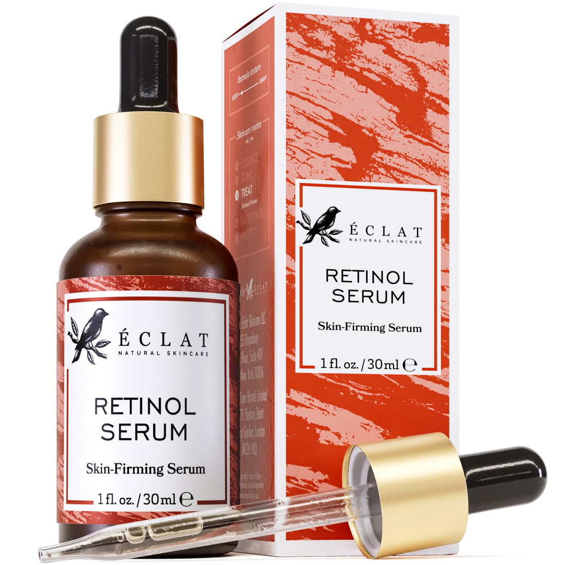 Eclat Skincare Hyaluronic Acid Serum for Face – 2.5% Hyaluronic Acid + 3% B5, Vitamin C & E - Hydrating Anti Aging & Anti Wrinkle Face Serum - Moisturizing & Plumping Formula for Smooth Skin 30 ml