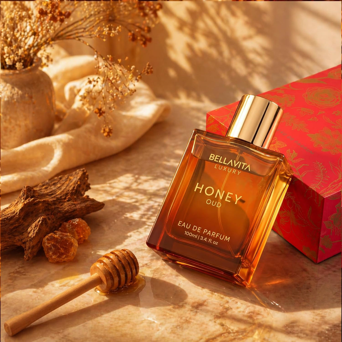 Bellavita Luxury Honey Oud Eau de Parfum | 100 ml (3.4 fl.oz.) | Perfume for Men and Women | Sweet Honey, Bergamot, Oud, & Amber Notes | Long Lasting Unisex Fragrance Halalzen
