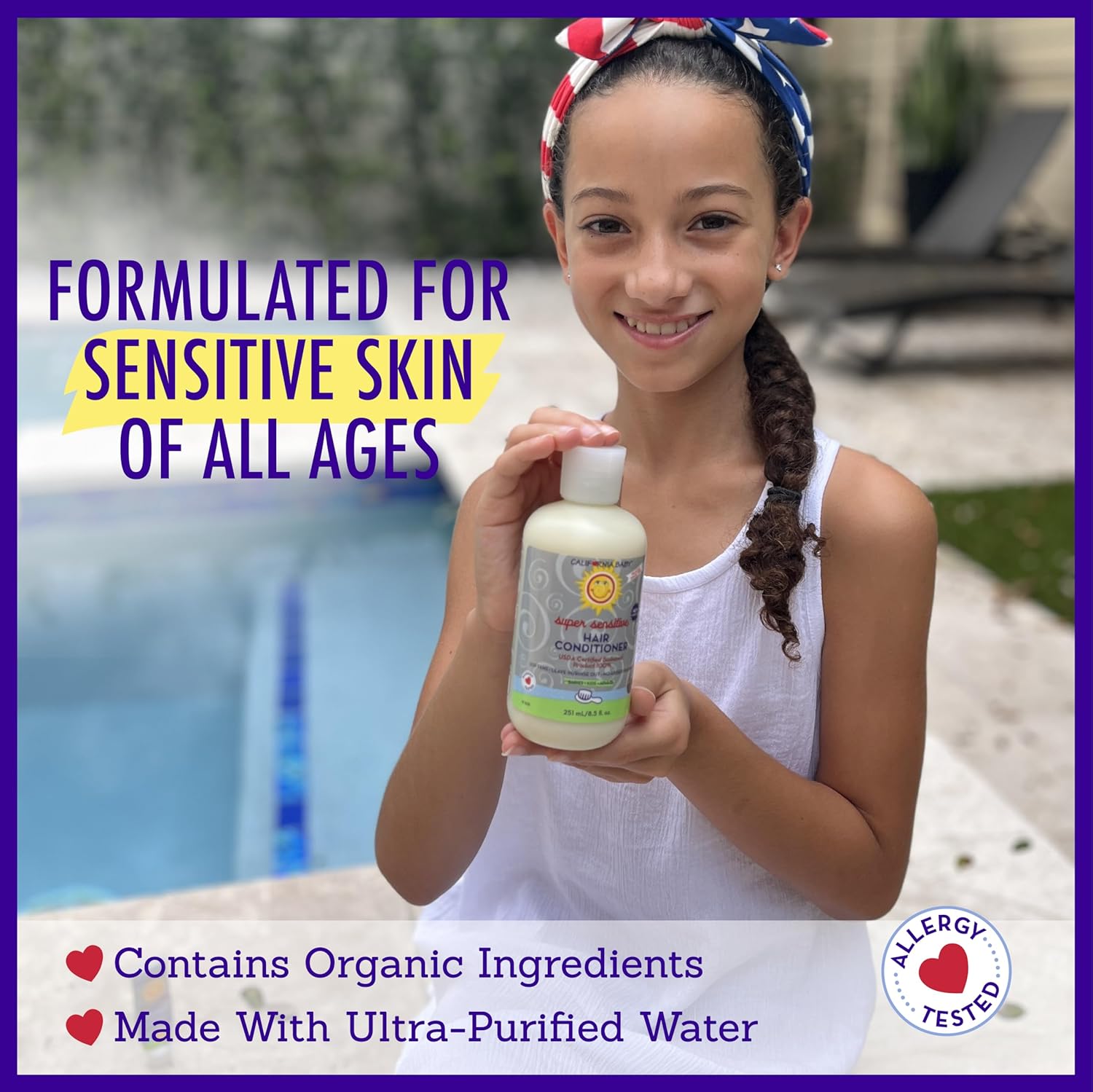 California Baby Super Sensitive Hair Conditioner | 100% Plant-Based | Fragrance Free Conditioner | Rinse-out or Leave in Conditioner | 251 mL / 8.5 oz Halalzen
