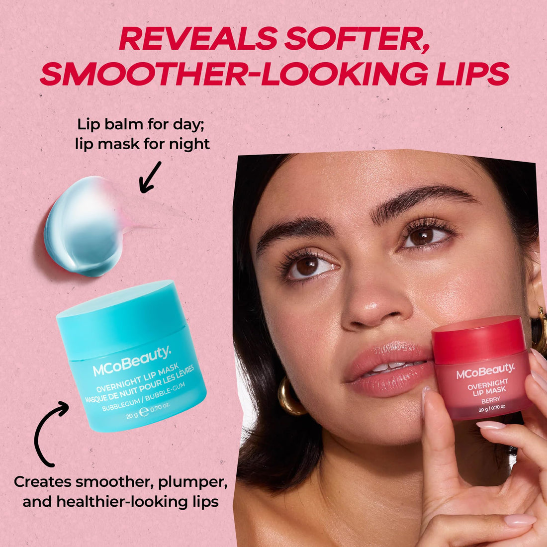 MCoBeauty - Double Duty Lip Mask - Contains Coconut Oil and Vitamin E Lip Balm for Day or Overnight Mask - Vanilla Scent - Skin Care and Makeup Accessories - Holiday Essentials - 15g Halalzen