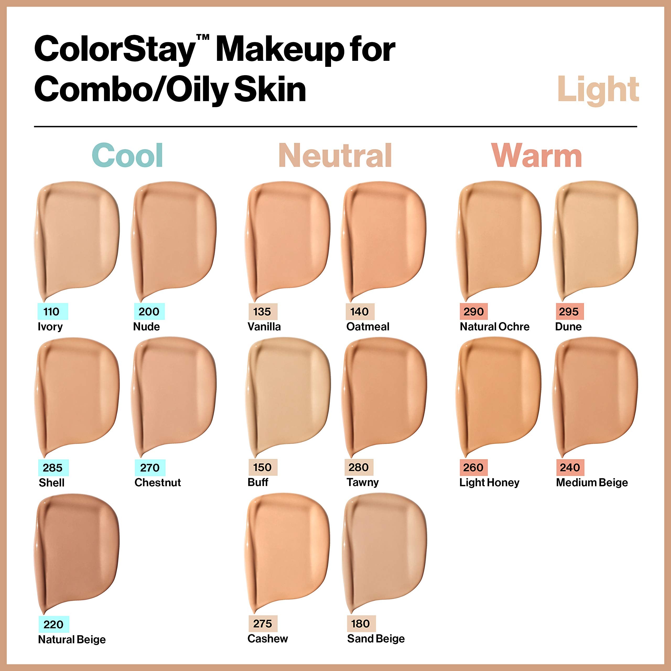 Revlon Colorstay Liquid Foundation Makeup for Combination/Oily Skin SPF15 Medium to Full Coverage (30ml) Matte Finish, Buff (150) Unisex Halalzen