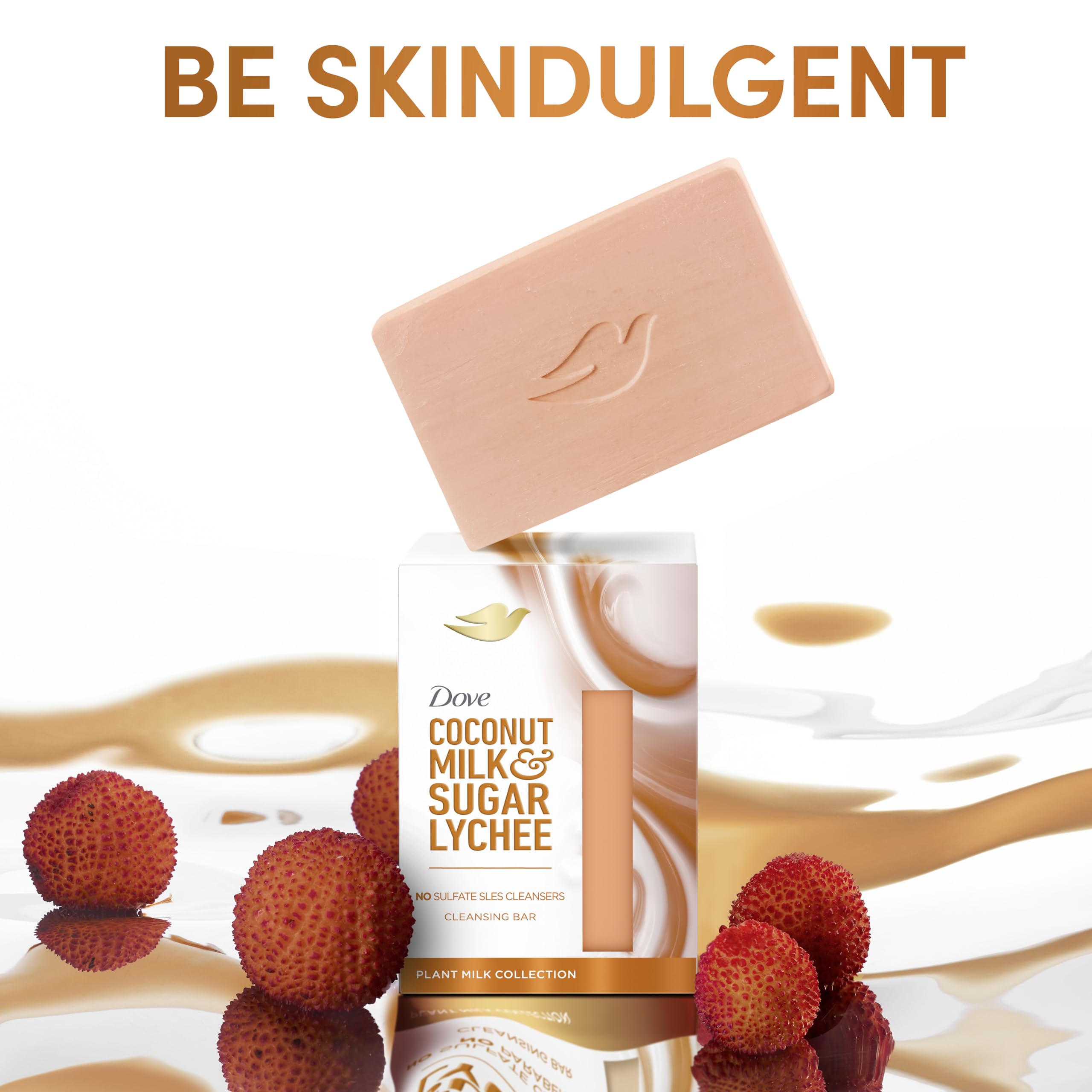 Dove Coconut Milk & Sugar Lychee whole body bar enriched with plant milk Beauty Bar Bar Soap for soft and smooth skin 141 g Halalzen