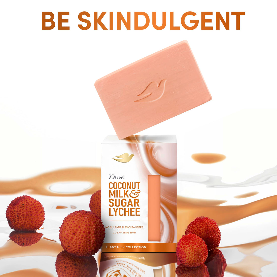 Dove Coconut Milk & Sugar Lychee whole body bar enriched with plant milk Beauty Bar Bar Soap for soft and smooth skin 141 g Halalzen