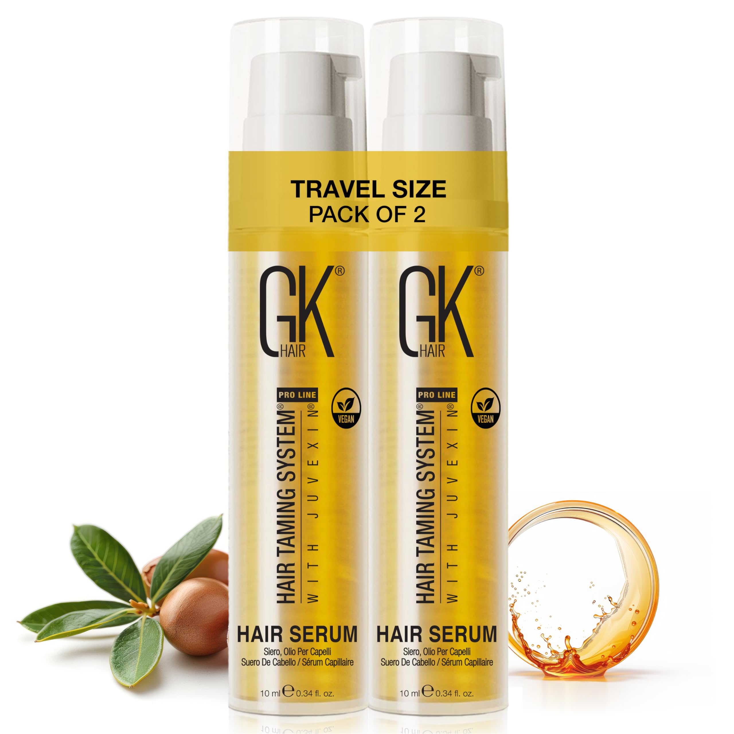 Hair Oil Keratin Treatment Serum By GK HAIR - Argan Oil Lightweight Formula For Frizz Control Heat Protection Add Shine Repair Dry Damaged Hydrating Sulfate Free All Hair Types Men Women - 50ml