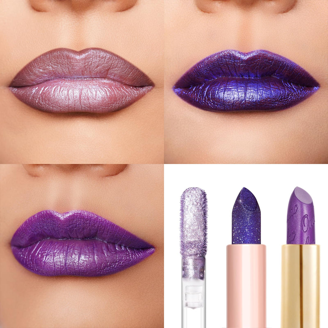 Oulac Metallic Diamond Shine Liquid Lip Gloss - Glitter Glossy for Lip & Eye, Long Lasting 24H + & Waterproof, Lightweight Lip Stain, 3D Metallic Finish, No Transfer, Vegan, 4.5ml,MD05 Loose Control Halalzen